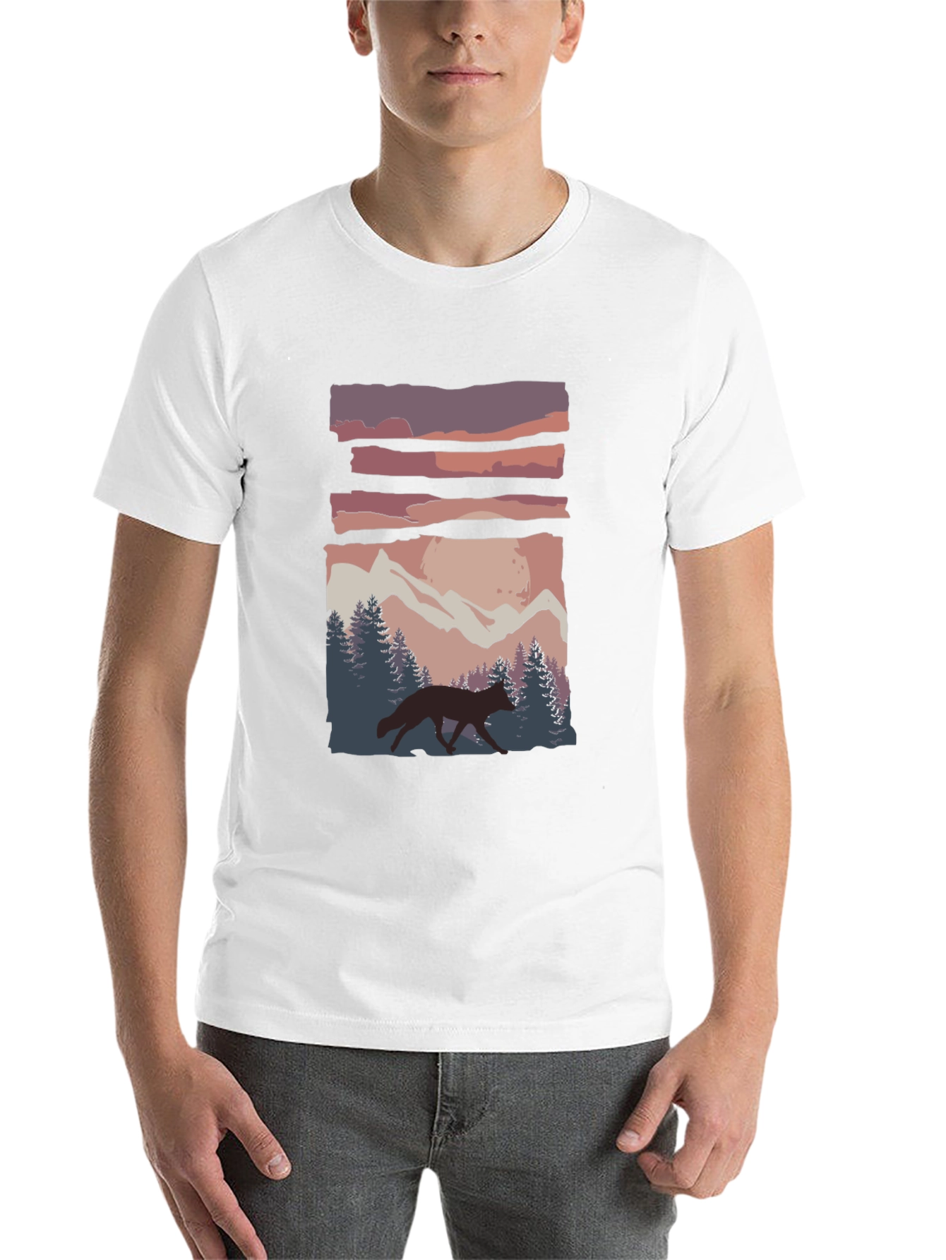 Black Wolf in the Wilderness Graphic Tee view 14