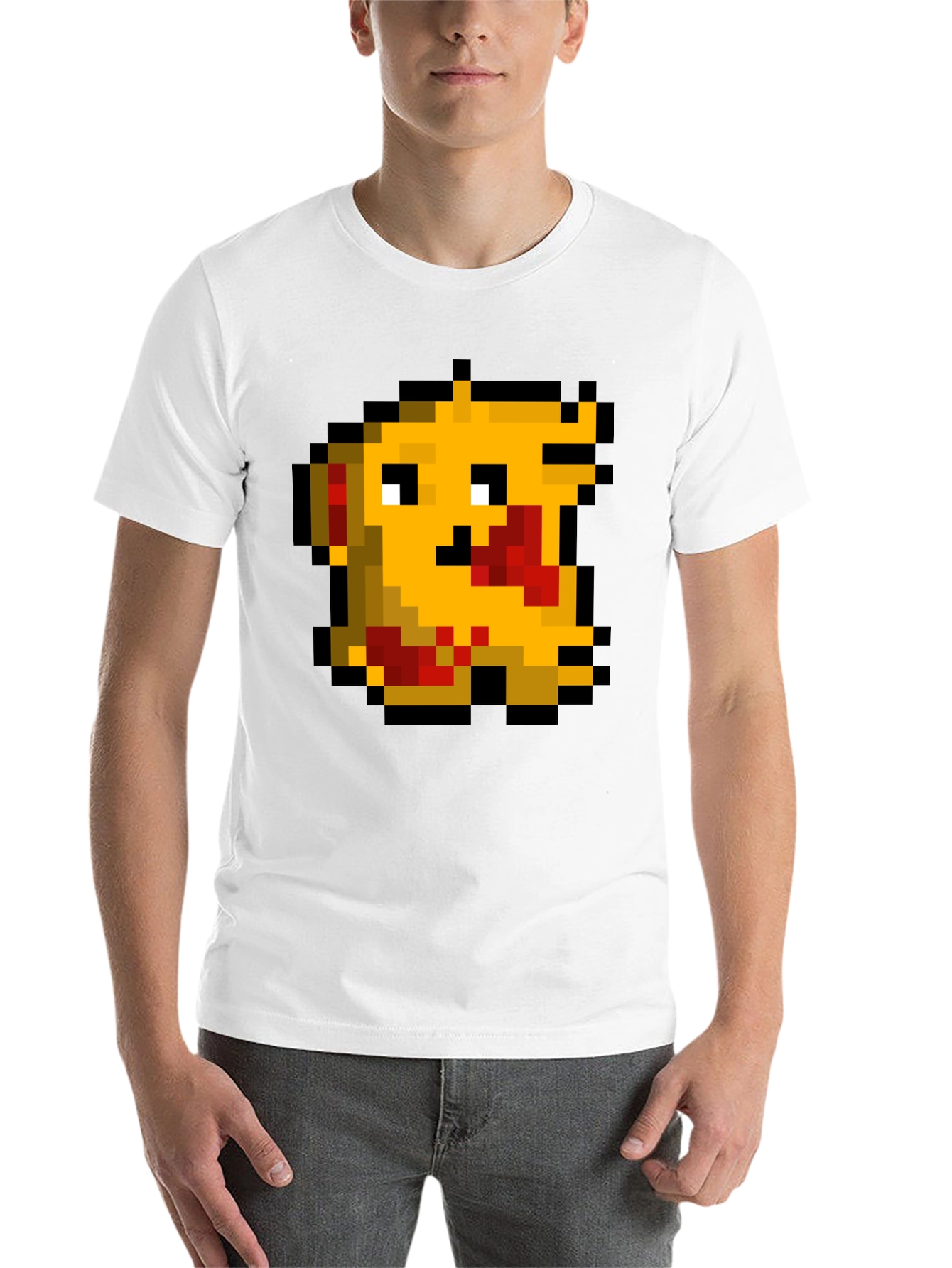 Black Pixel Monster Graphic Tee - Black Cotton Casual Shirt view 14