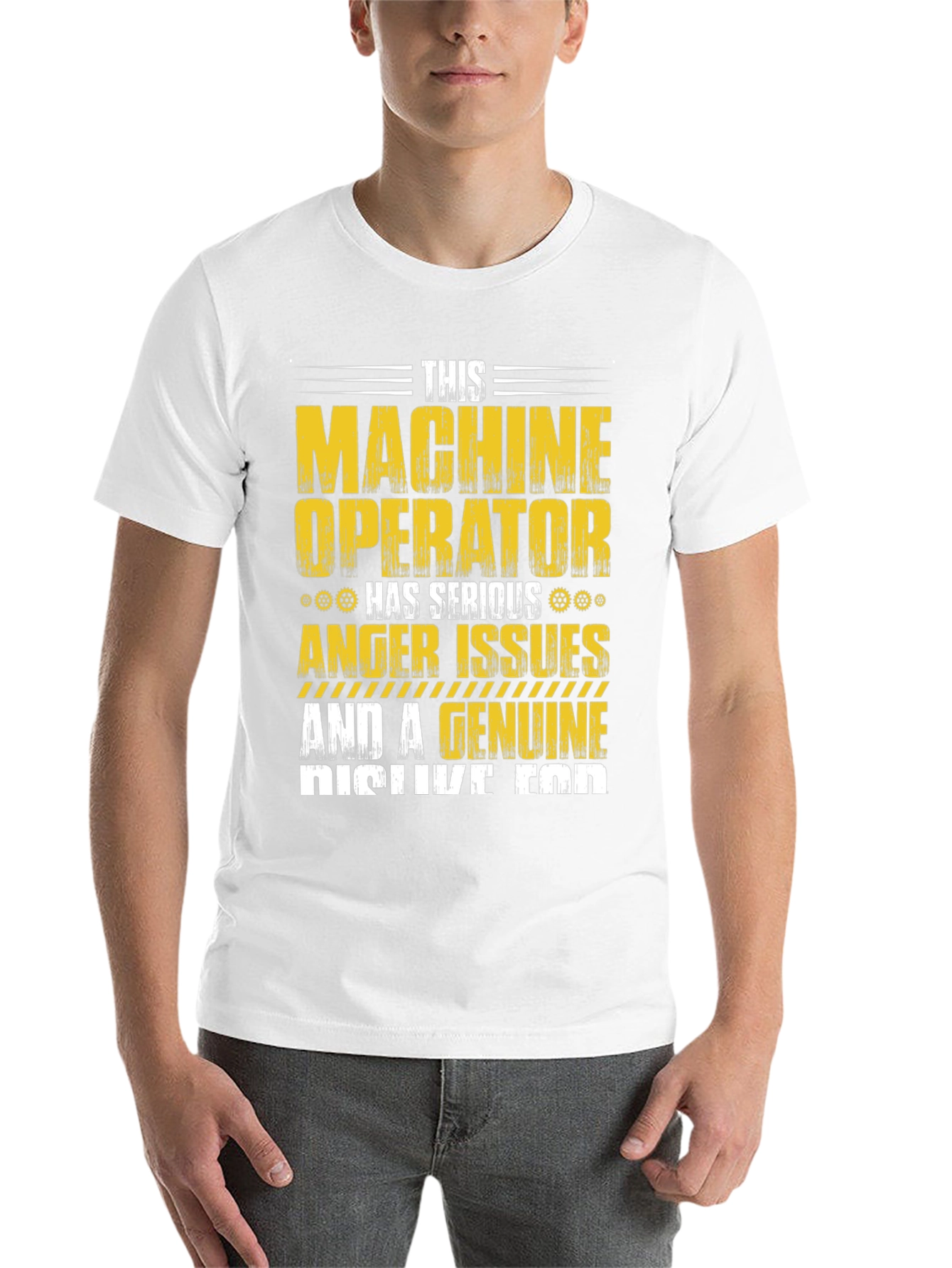 Black Machine Operator T-Shirt: Serious Anger Issues view 14