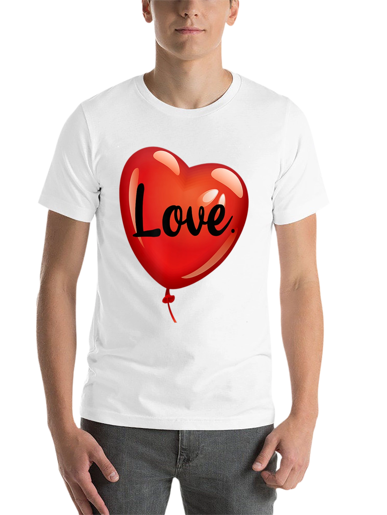 Black Love Heart Balloon Graphic Tee - Black view 14
