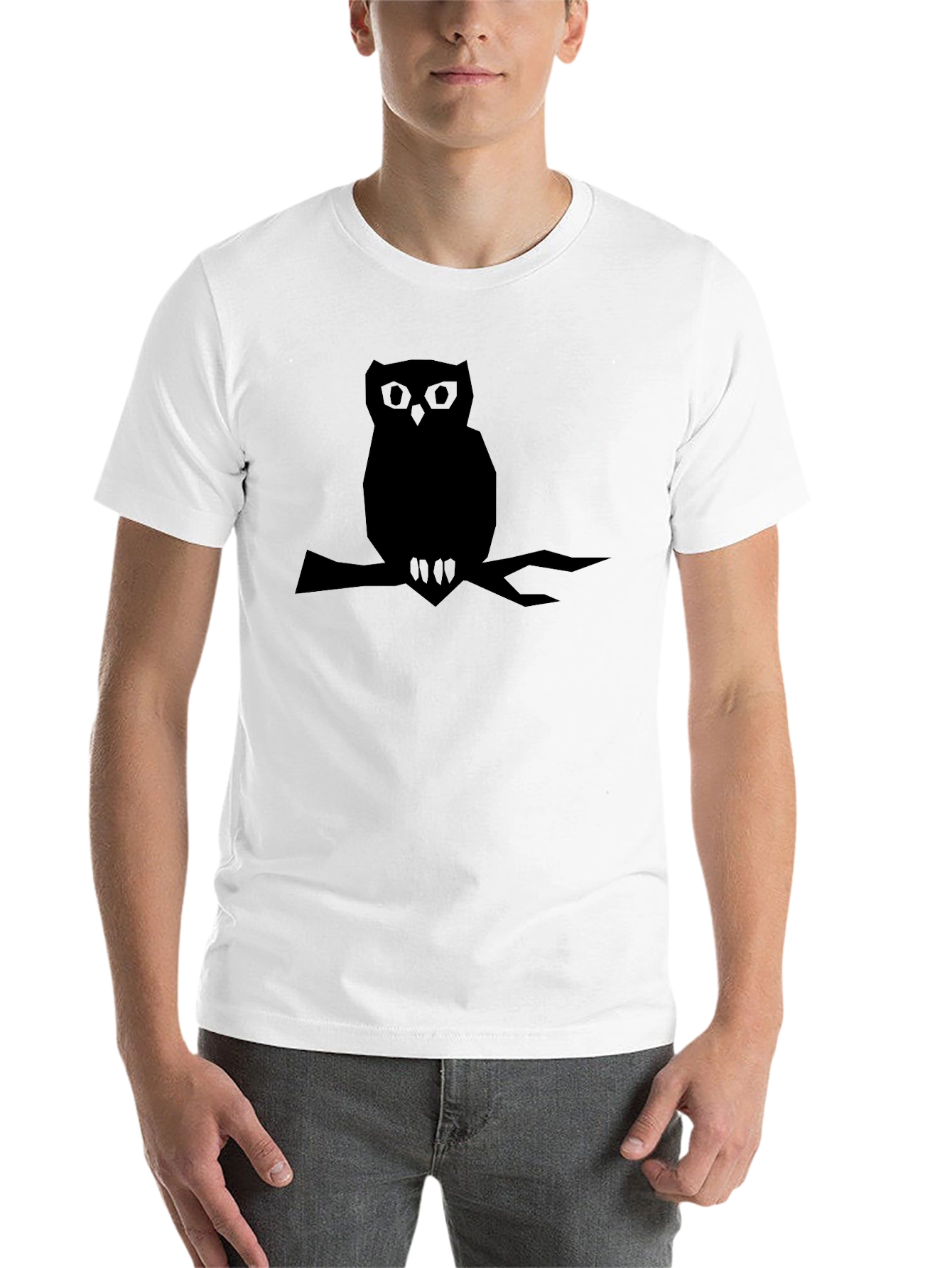 Black Men's Black Owl Graphic Tee view 14