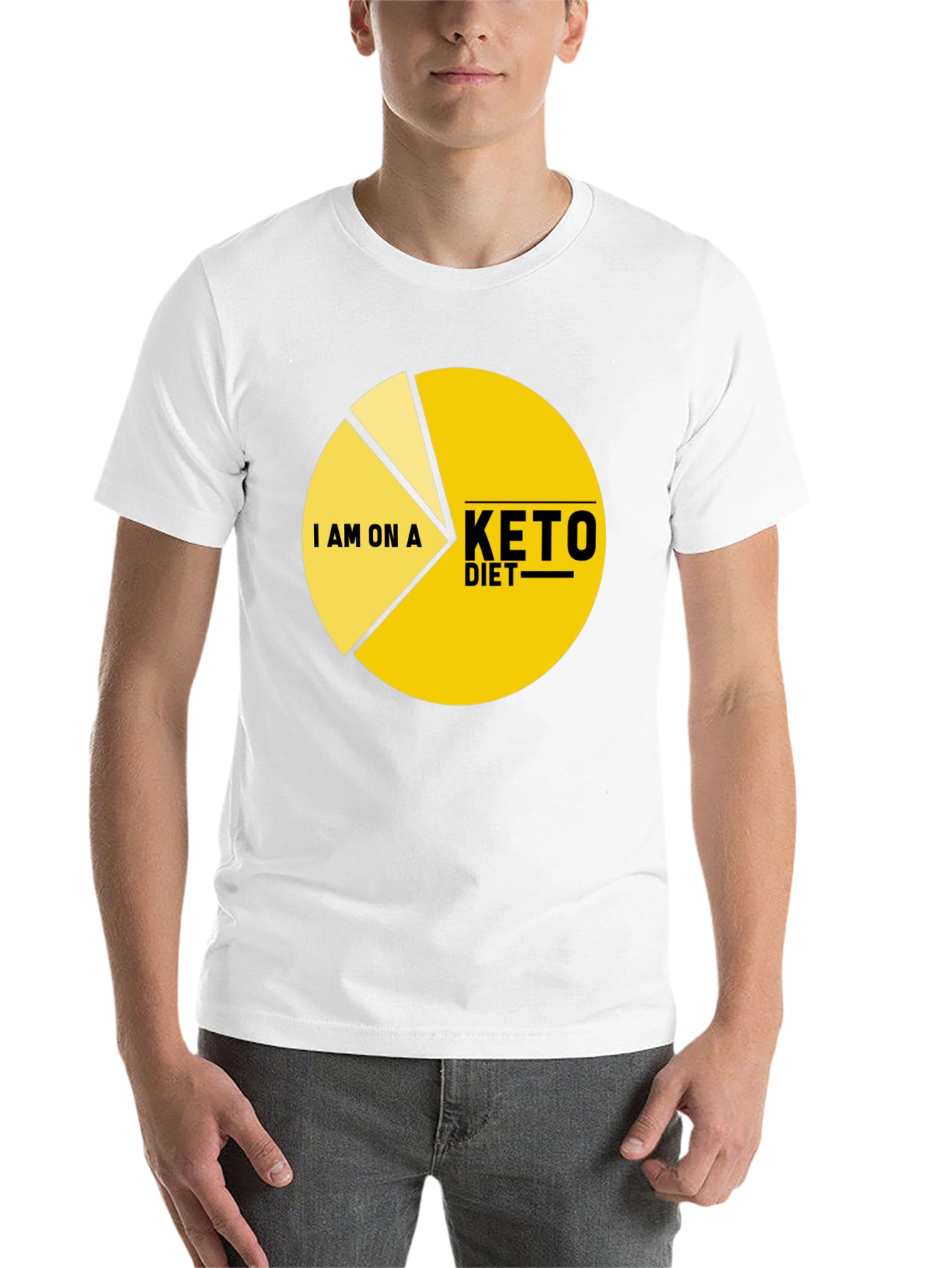 Black Keto Diet Pie Chart T-Shirt - Funny Dieting Tee view 14