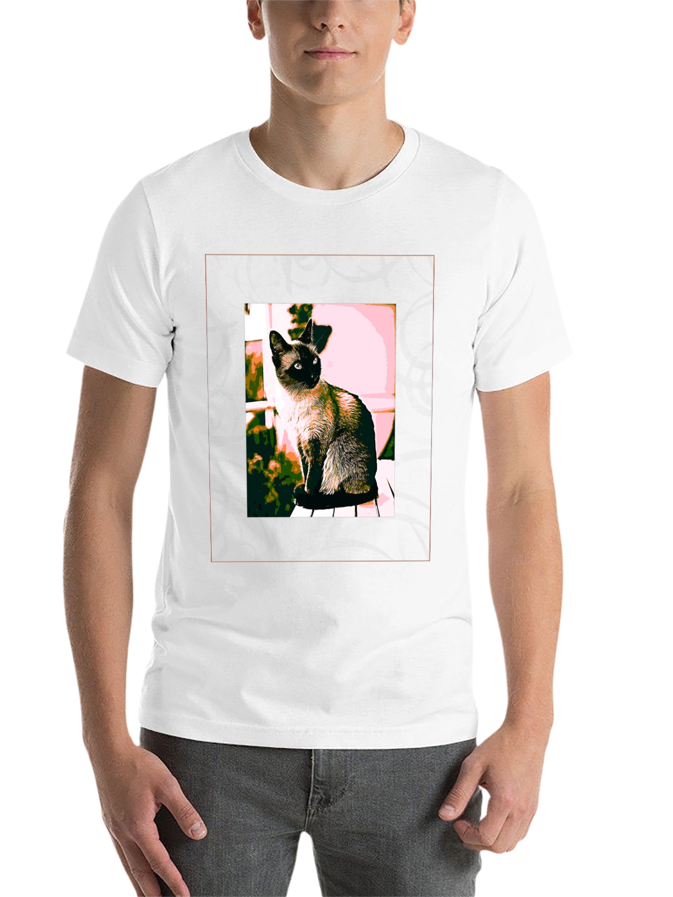 Black Siamese Cat Graphic T-Shirt view 14