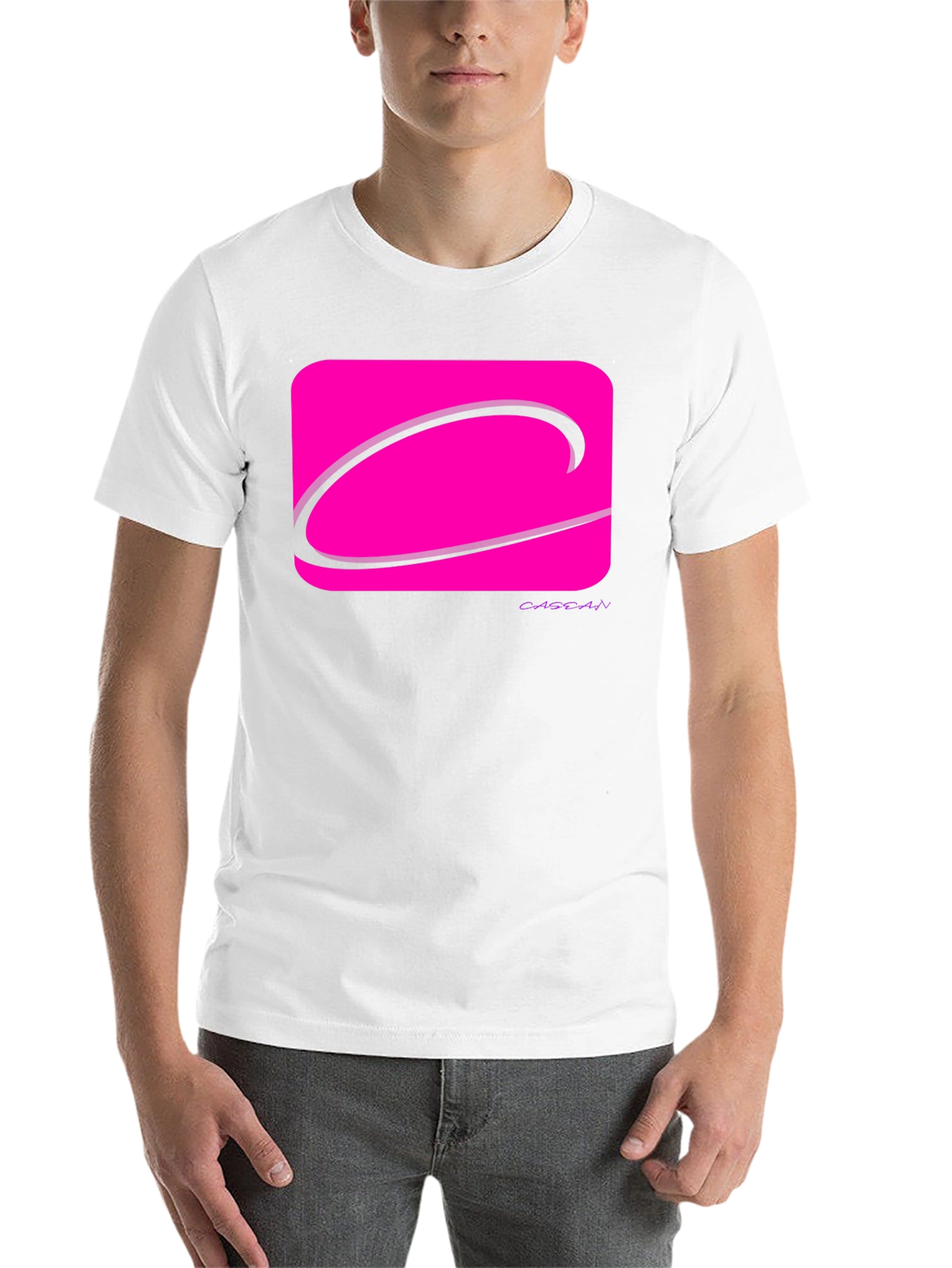 Black Modern Graphic Tee - Pink Logo Black T-Shirt view 14