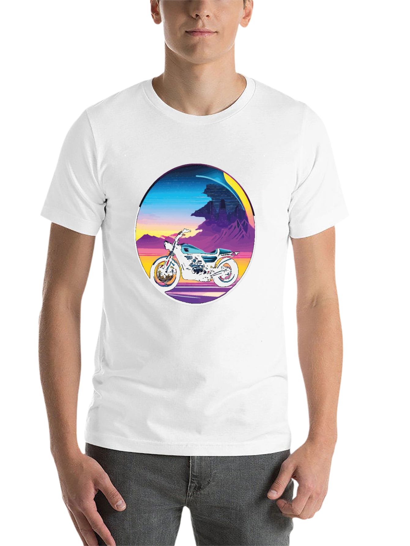 Black Retro Motorcycle Graphic Tee - Vintage Style view 14