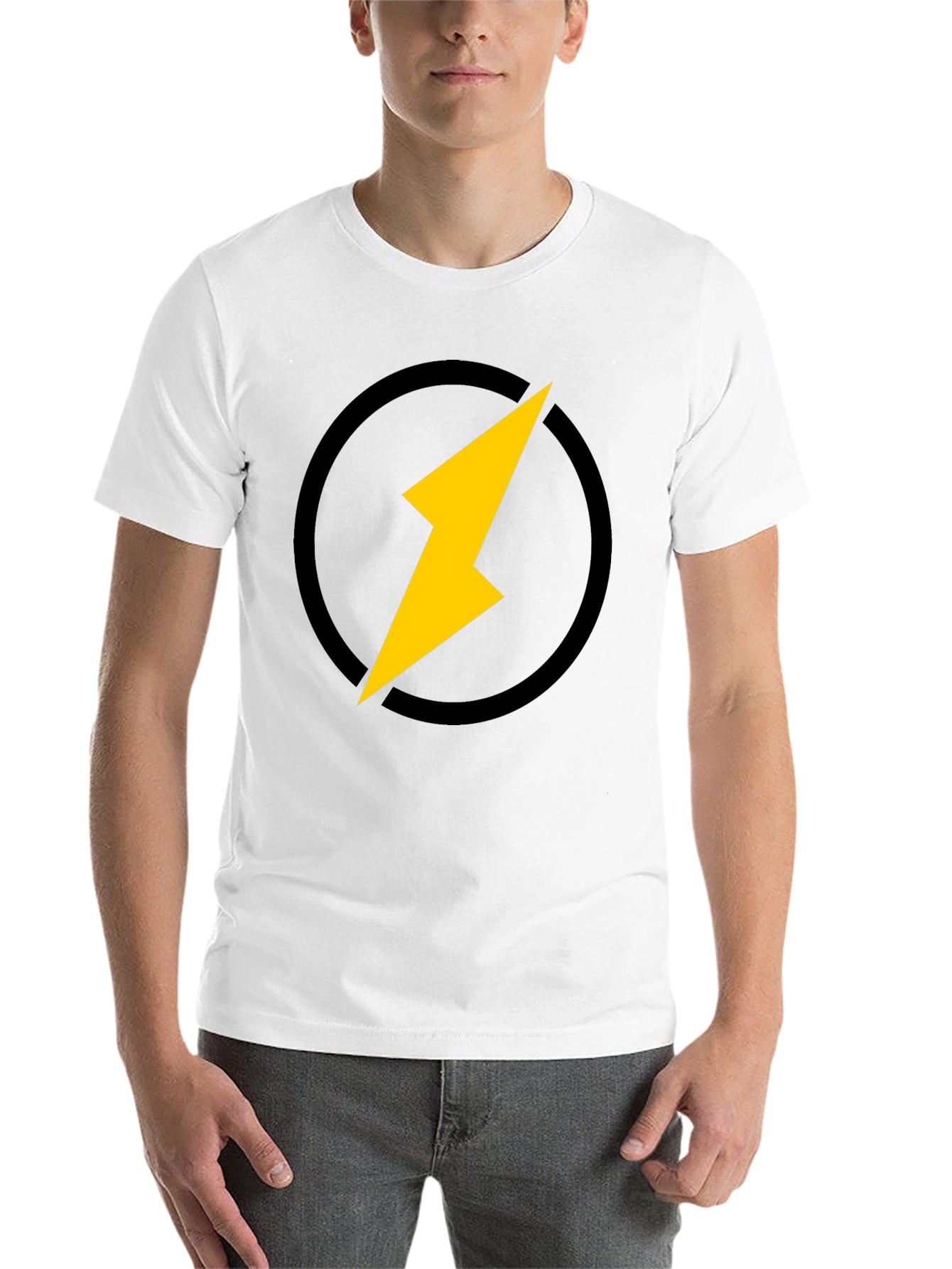 Black Lightning Bolt Graphic Black T-Shirt view 14