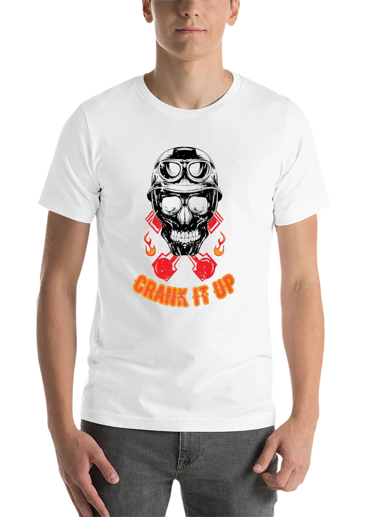 Black Crank It Up Skull Graphic T-Shirt - Black view 14