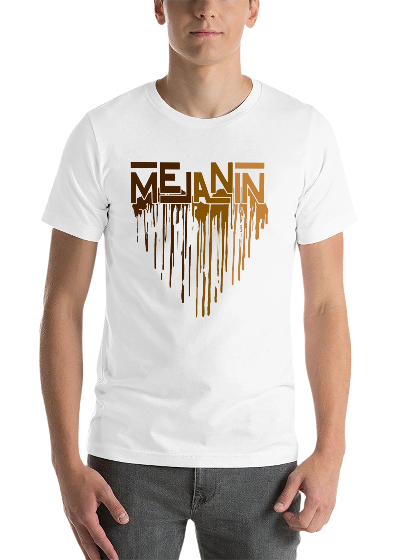Black Melanin Drip Graphic T-Shirt - Black Cotton Tee view 14