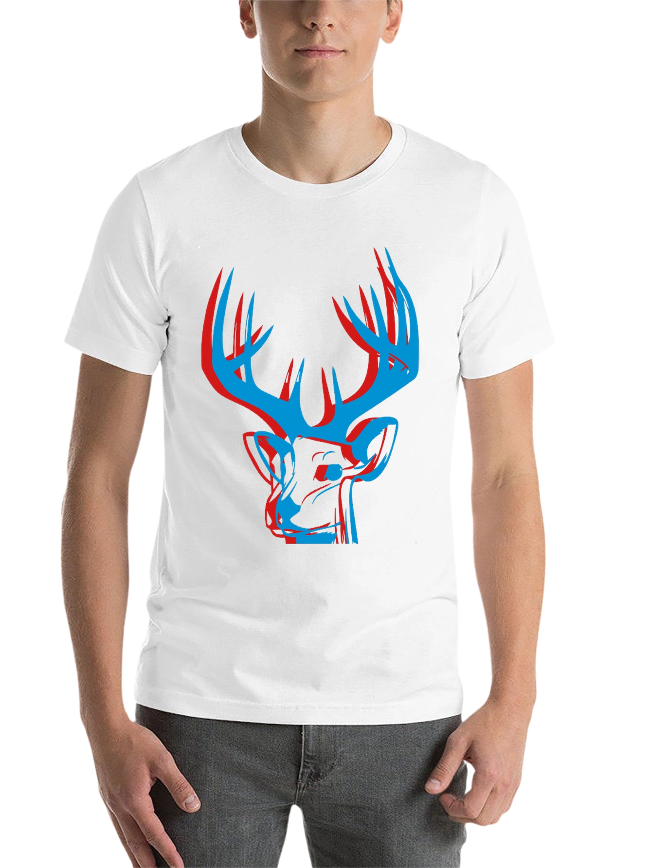 Black Modern Deer Graphic Tee - Black view 14