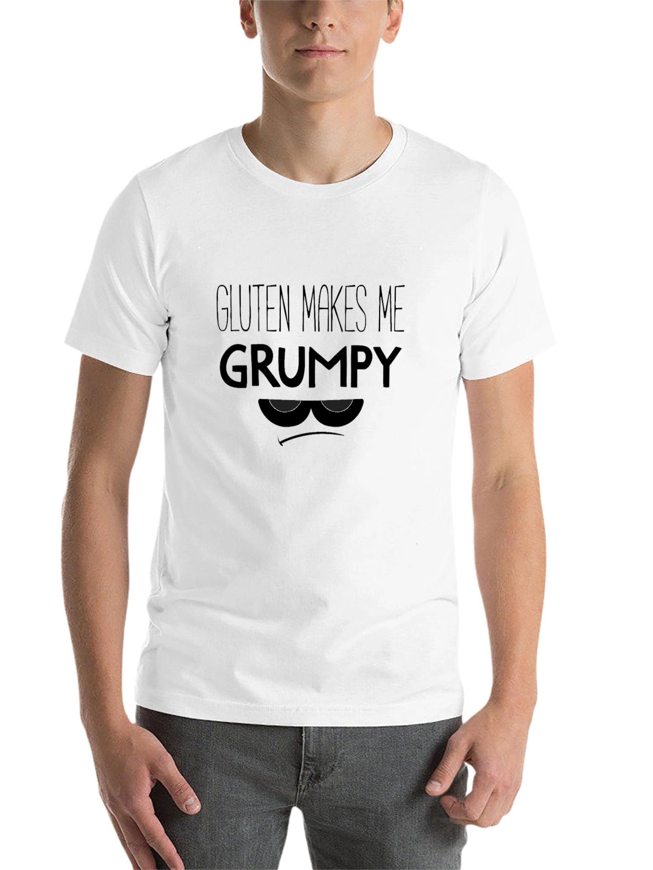 Black Gluten Makes Me Grumpy T-Shirt - Funny Allergy Tee view 14