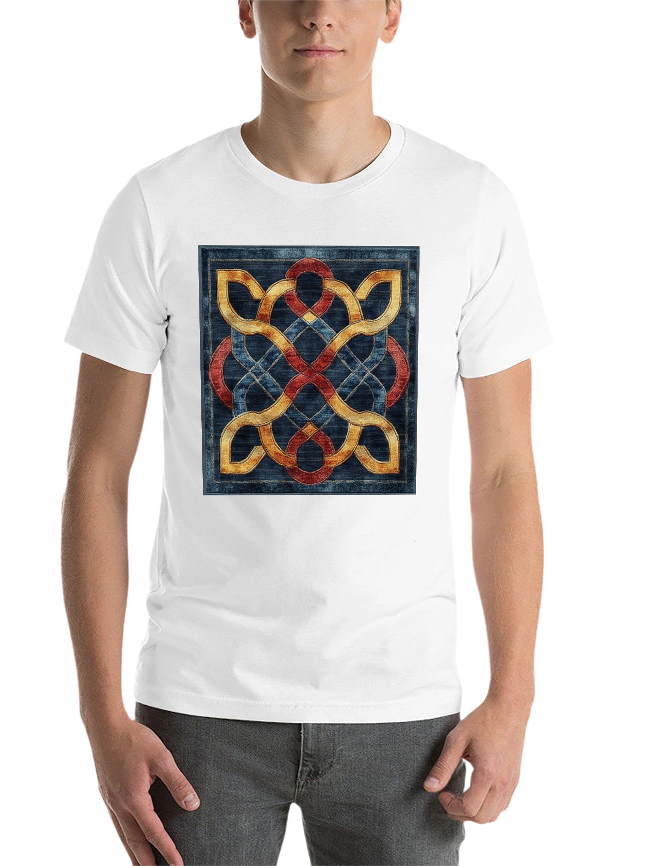 Black Celtic Knot T-Shirt - Intricate Woven Design view 14