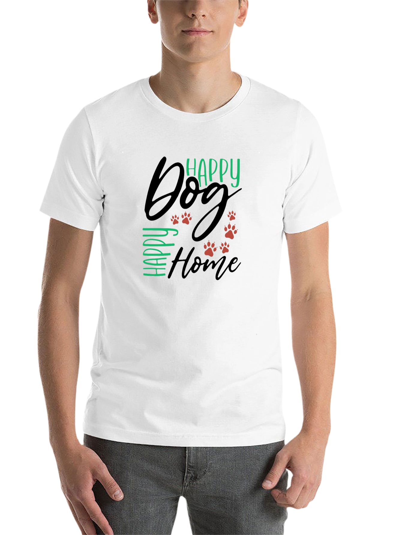 Black Happy Dog Happy Home Graphic Tee view 14
