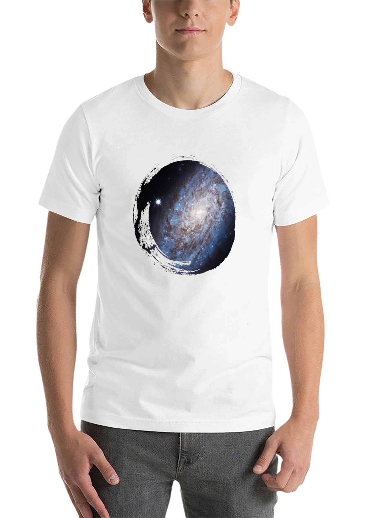 Black Galaxy Print Crew Neck Tee view 14