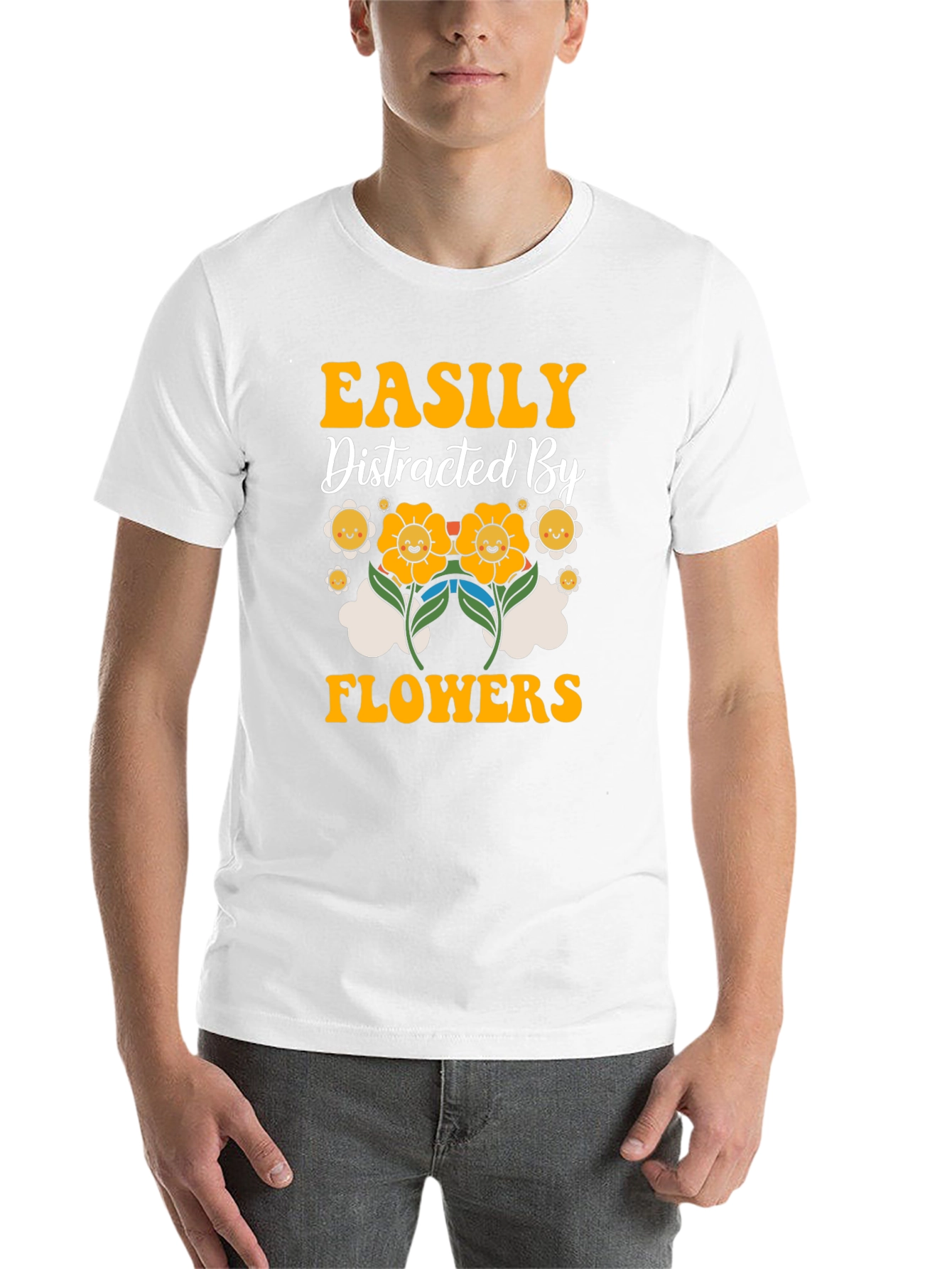 Black Easily Distracted By Flowers Graphic T-Shirt view 14