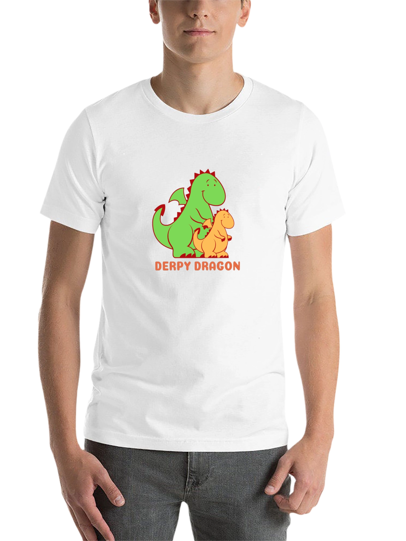 Black Derpy Dragon Graphic Tee - Black Cotton T-Shirt view 14