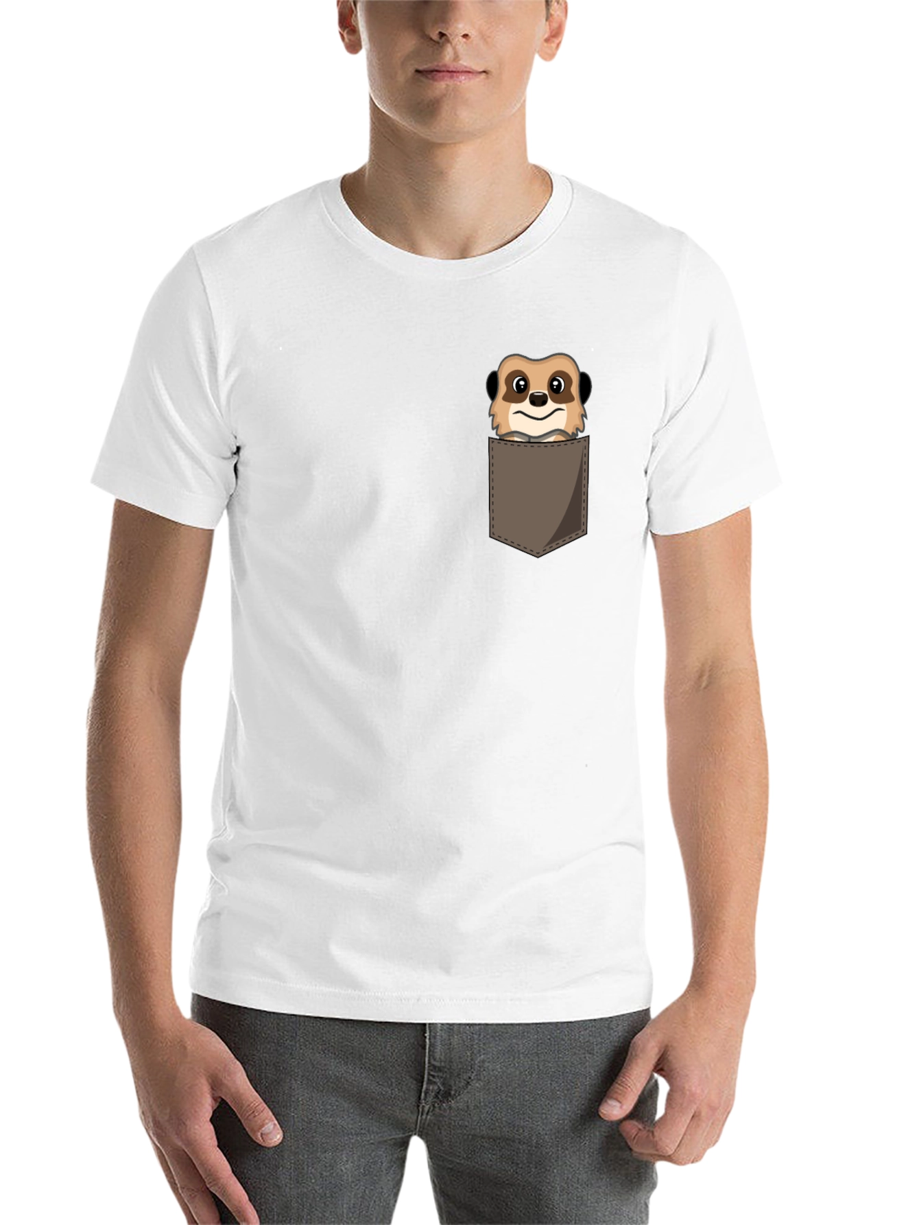 Black Meerkat Pocket T-Shirt - Novelty Animal Tee view 14