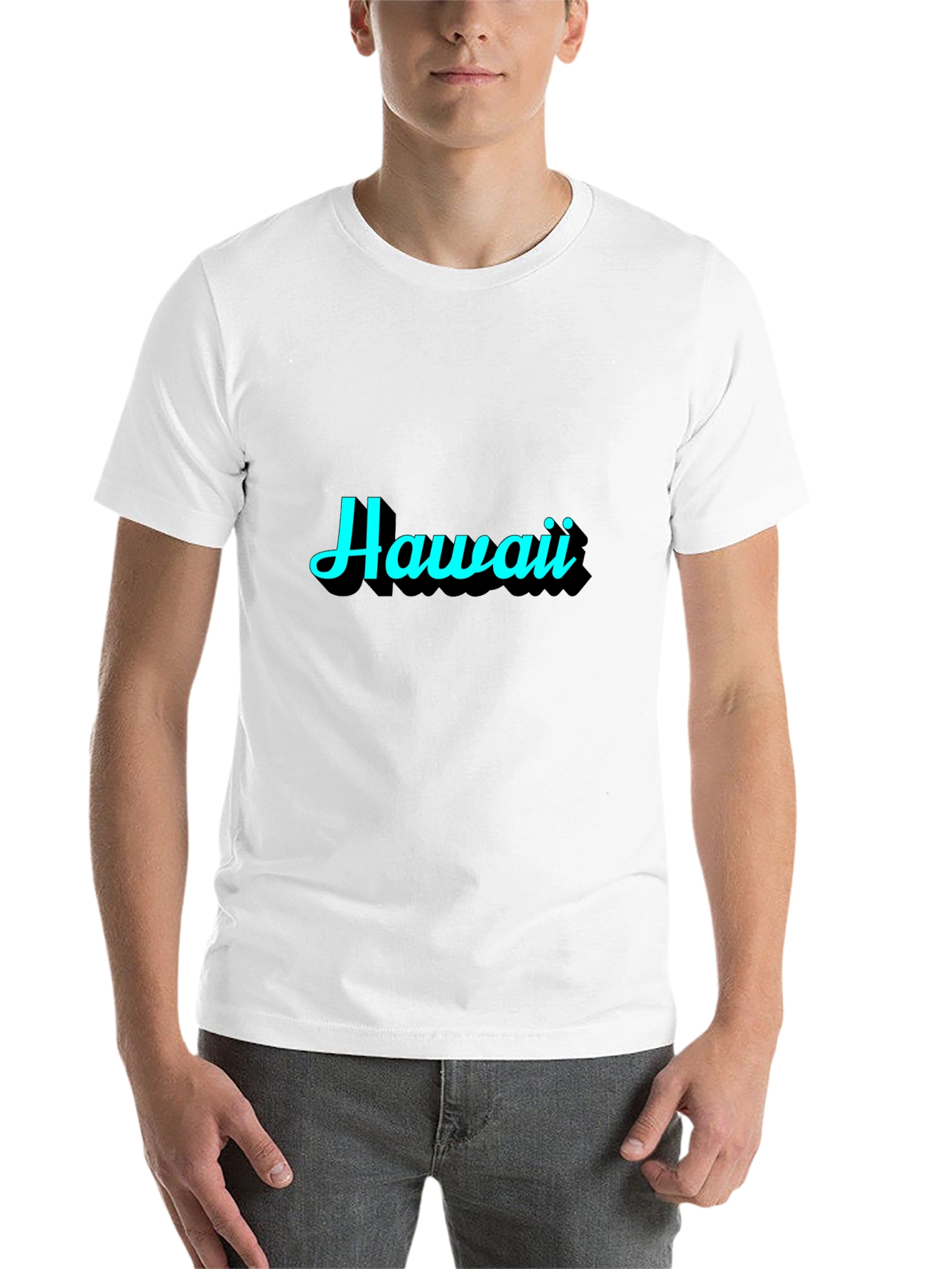 Hawaii Graphic Print Black T-Shirt - 14
