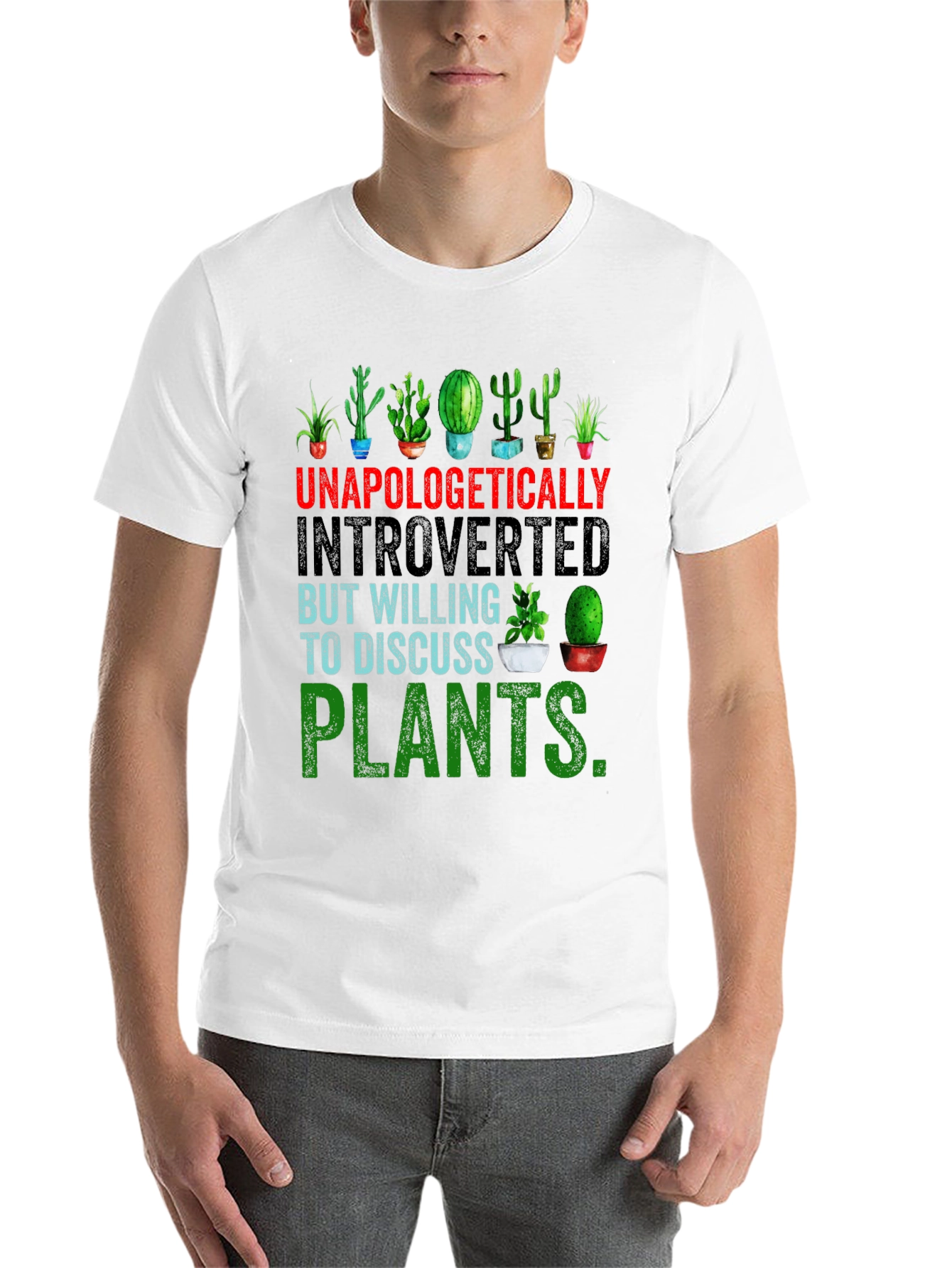 Black Introverted Plant Lover T-Shirt view 14