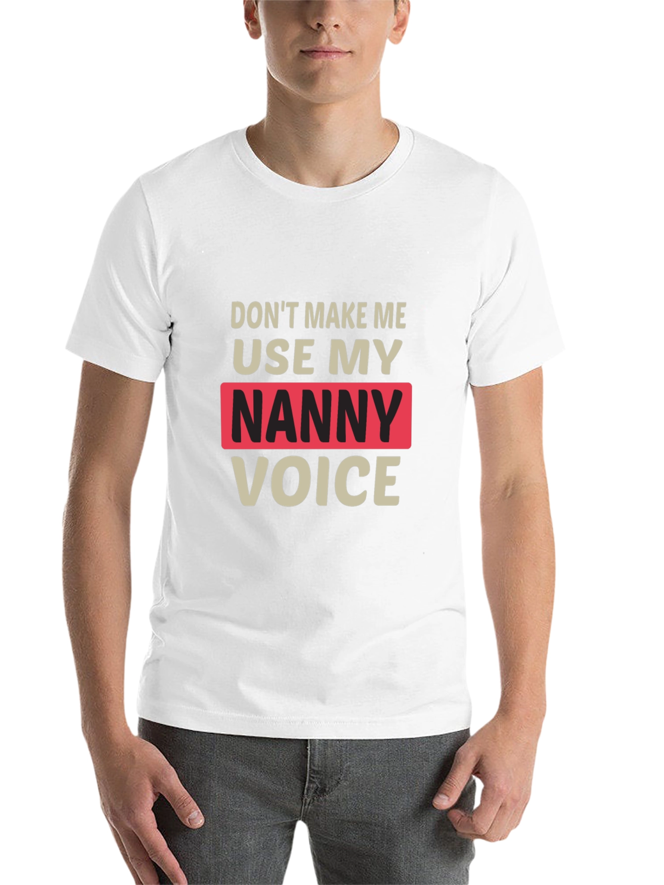 Black Funny Nanny Voice T-Shirt - Novelty Graphic Tee for Nannies view 14