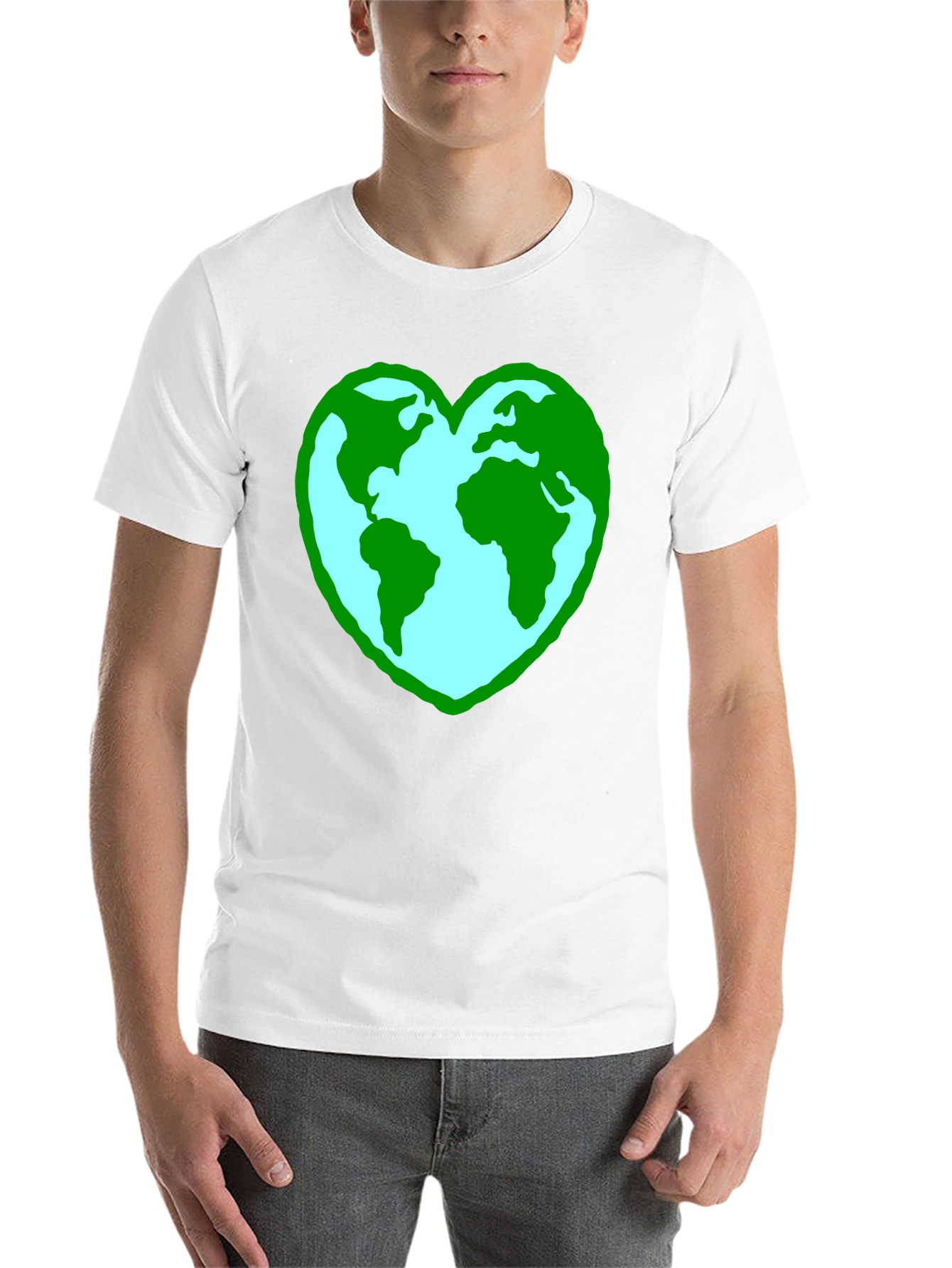 Black Earth Heart Graphic Tee - Black Unisex Shirt view 14