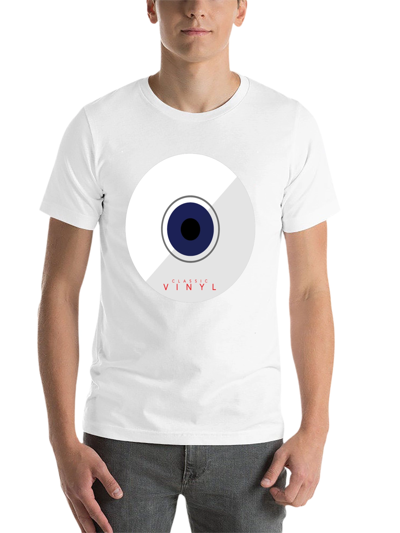 Black Classic Vinyl Graphic Tee - Black Cotton Blend view 14