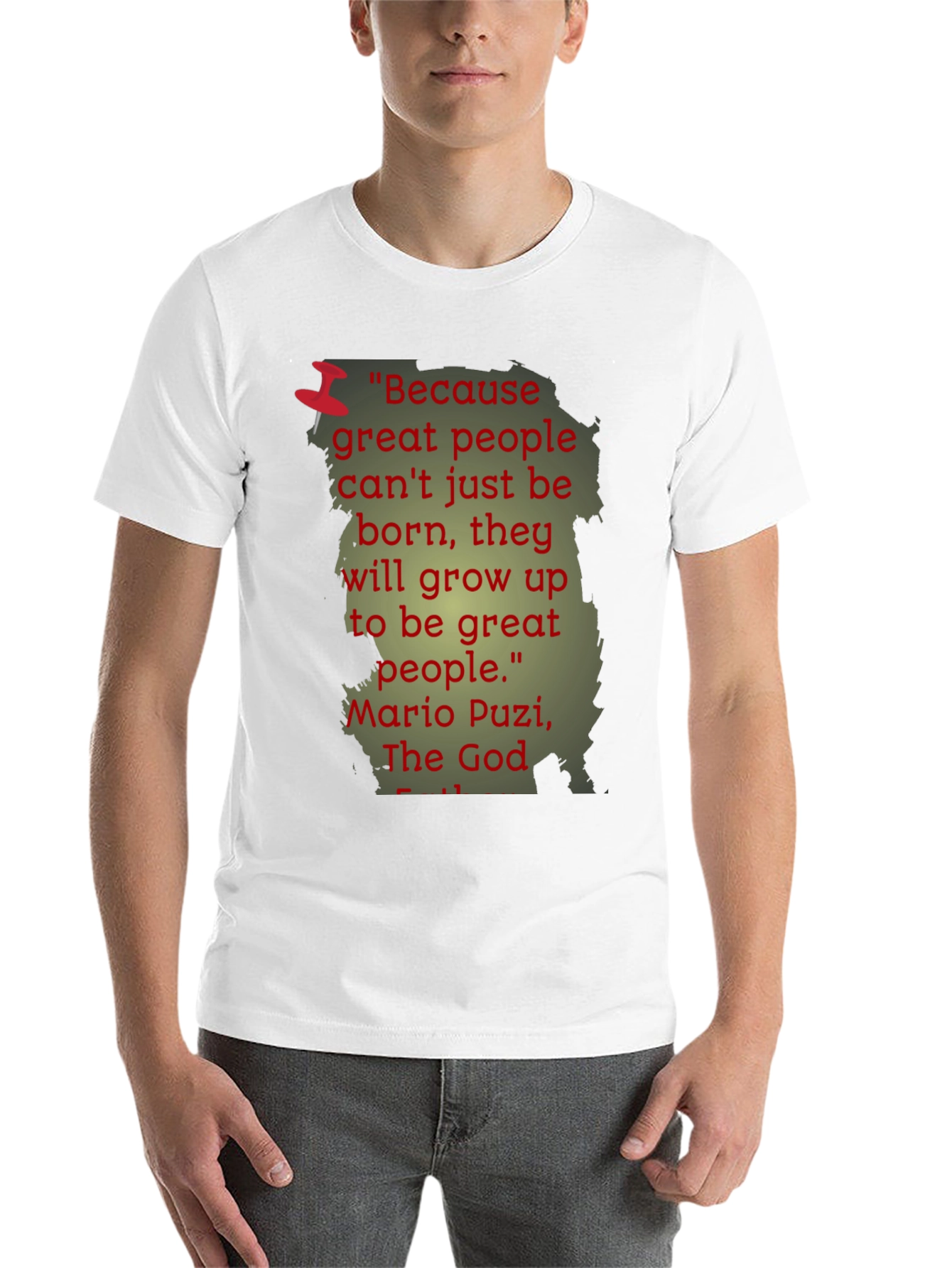 Black Inspiring Quote T-Shirt - Mario Puzi view 14