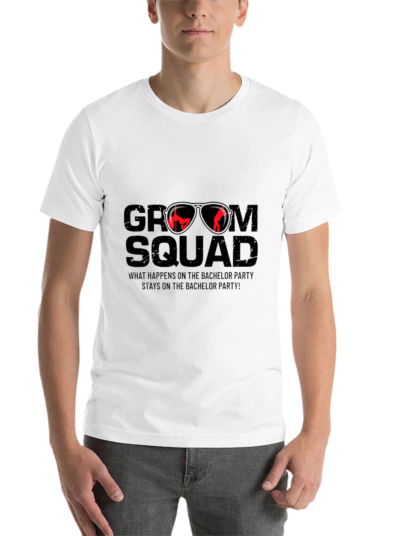 Black Groom Squad Bachelor Party T-Shirt view 14