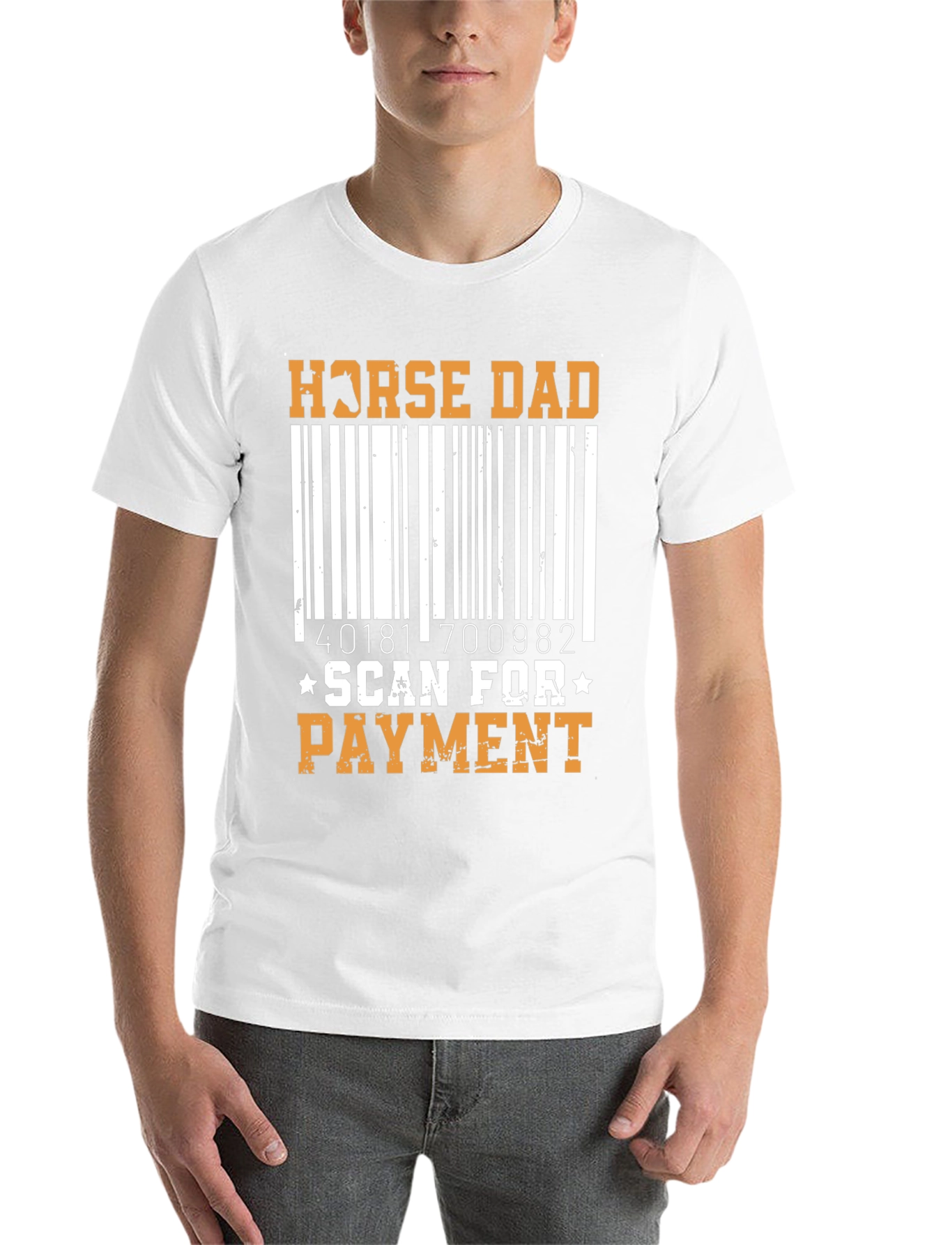 Black Horse Dad Scan for Payment T-Shirt view 14