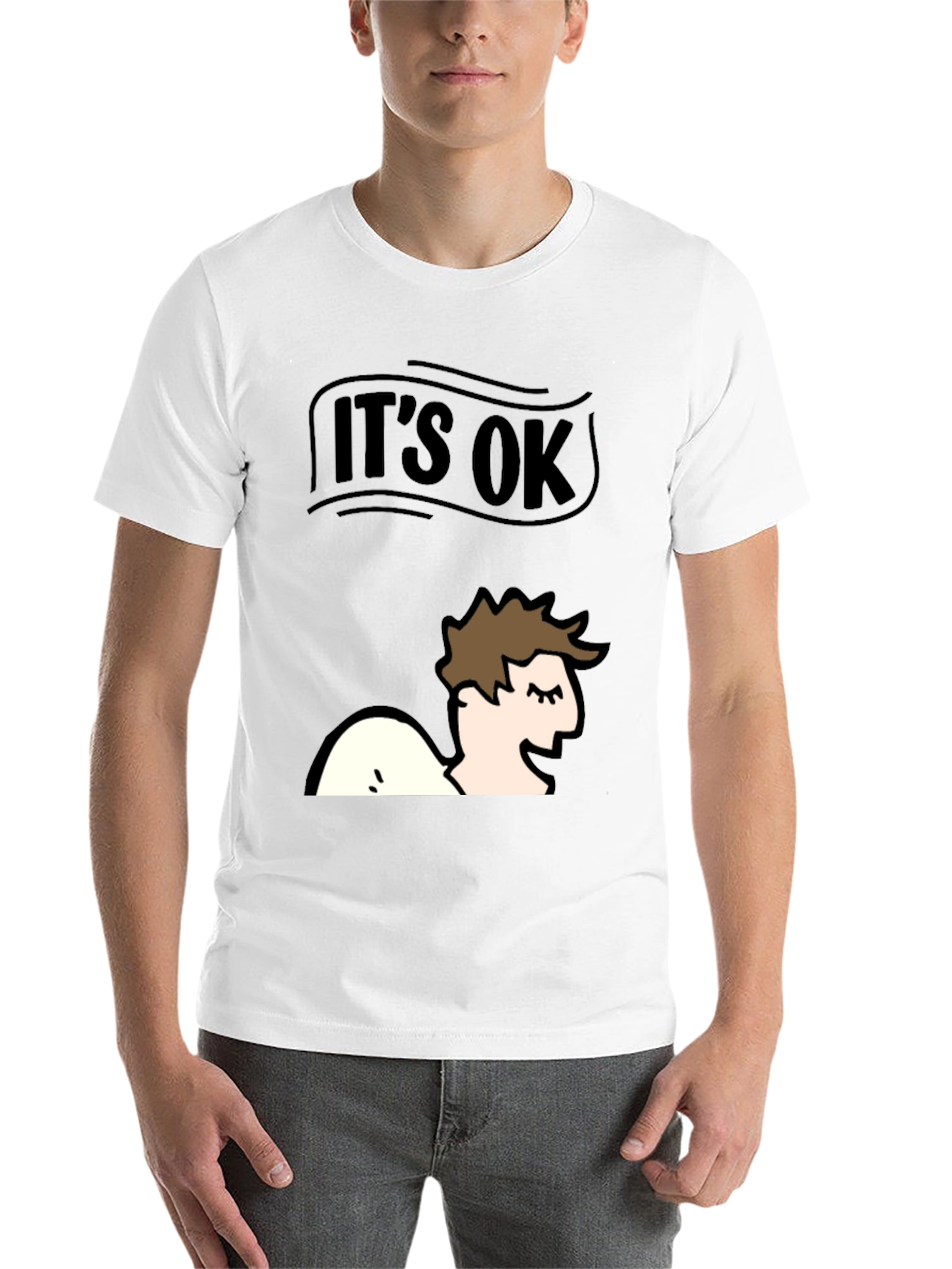 Black It's Ok T-Shirt - Funny Graphic Tee view 14