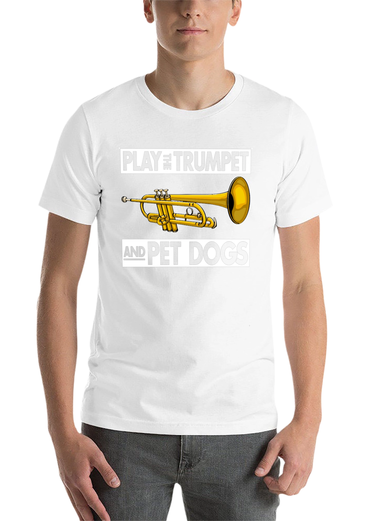 Black Play Trumpet Pet Dogs Black Graphic Tee view 14