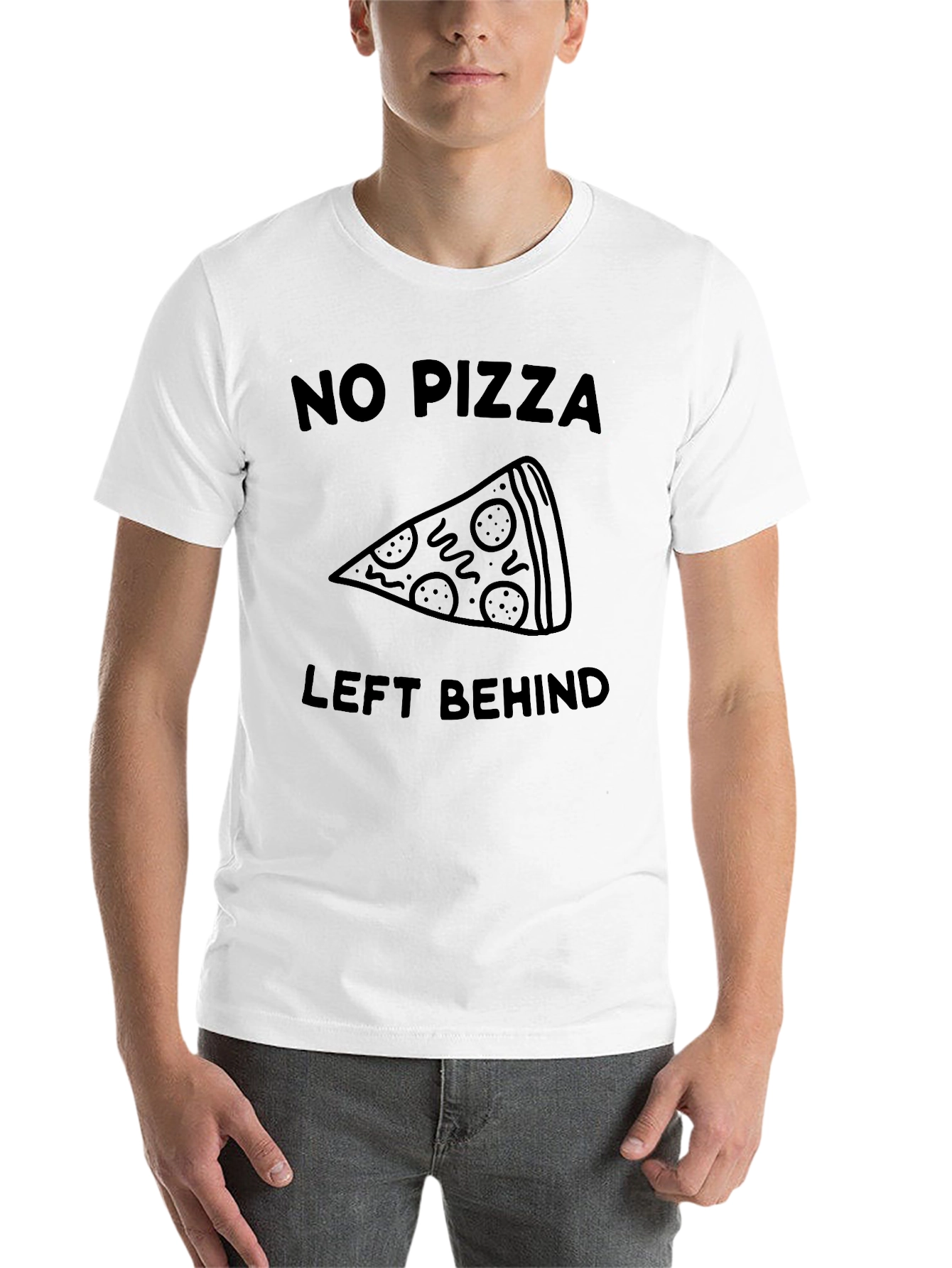 Black No Pizza Left Behind T-Shirt - Funny Foodie Tee view 14