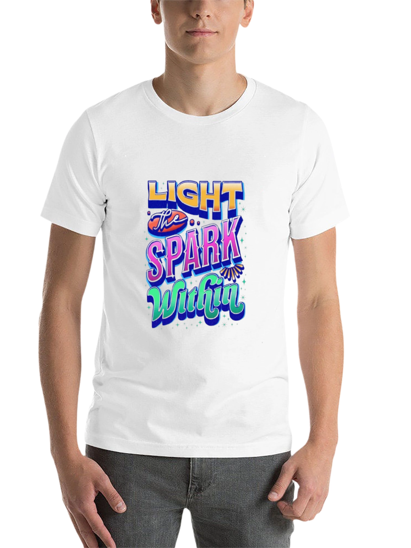 Black Light the Spark Within Graphic Tee - Black view 14