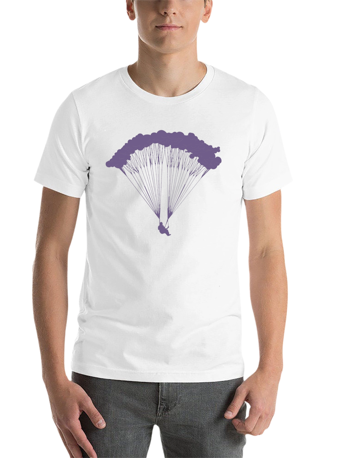 Black Parachute T-Shirt - Skydiving Graphic Tee view 14