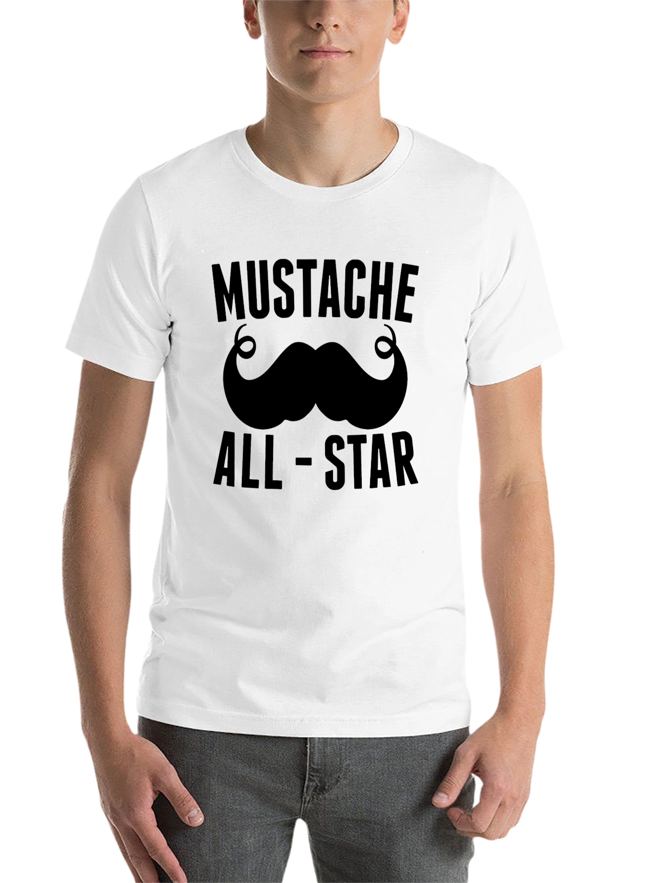 Black Mustache All-Star Graphic Tee - Black Cotton Casual view 14