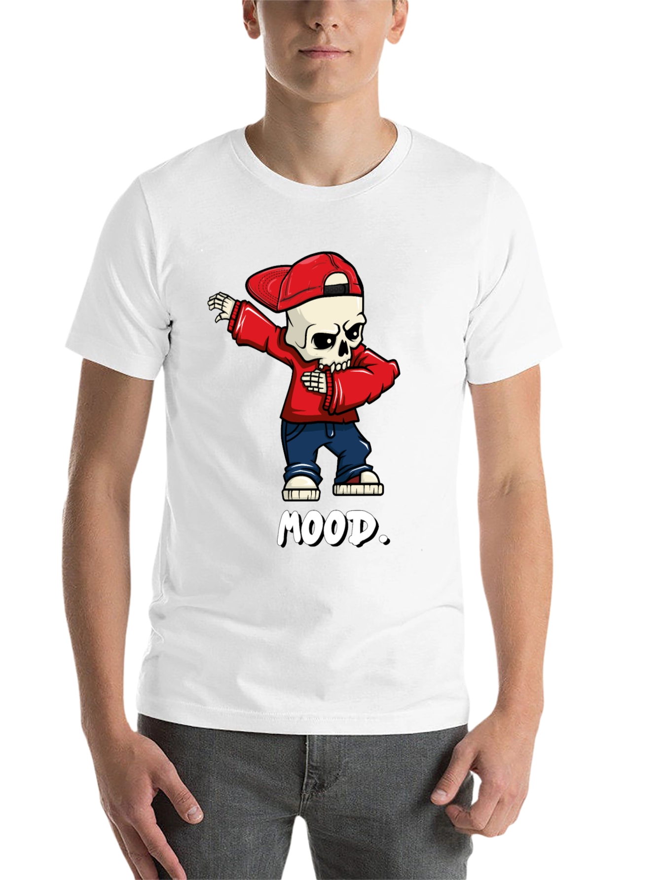 Black Mood Skeleton Dab Graphic Tee - Trendy Streetwear view 14