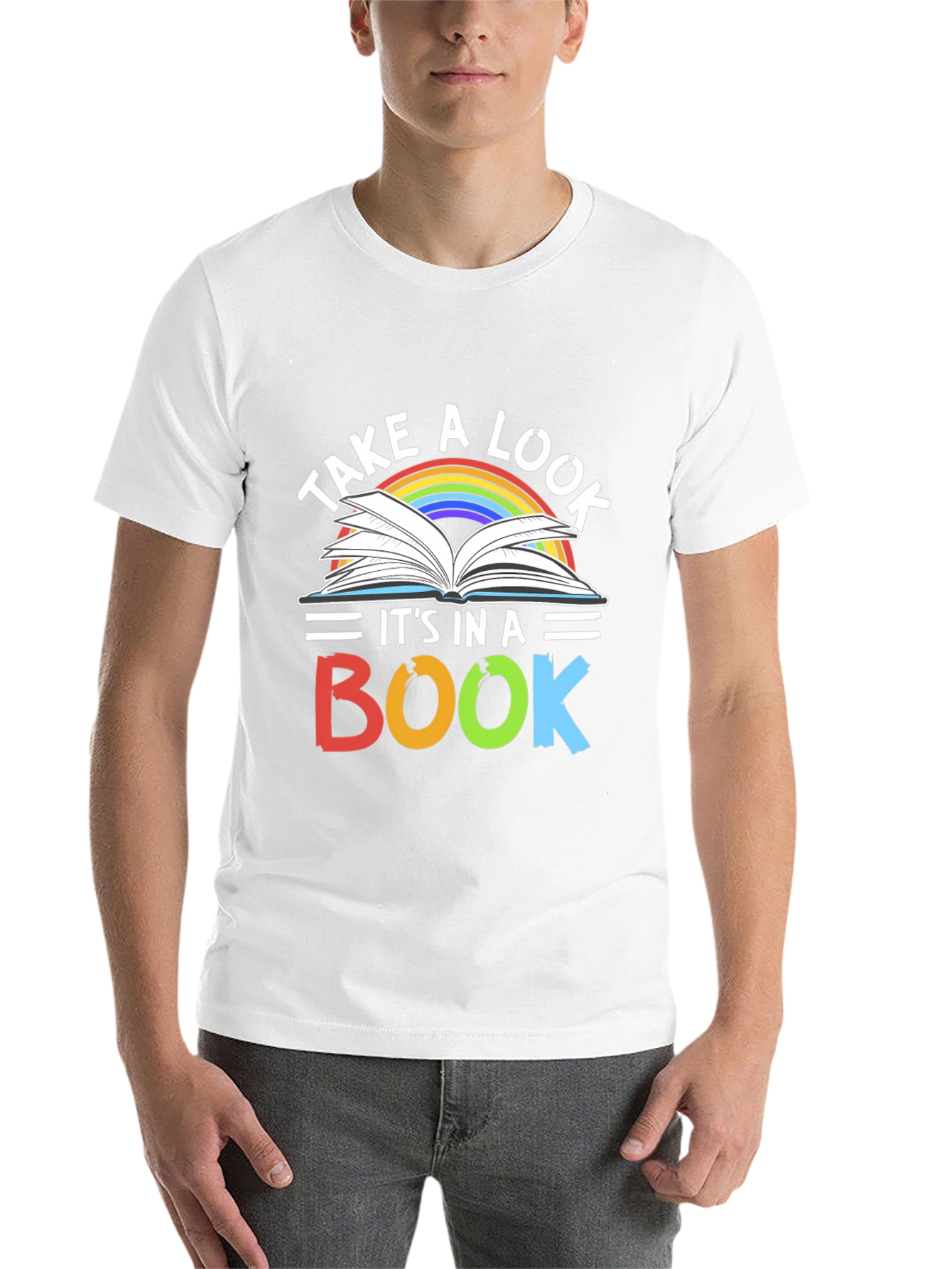 Black Take A Look It's In A Book T-Shirt view 14