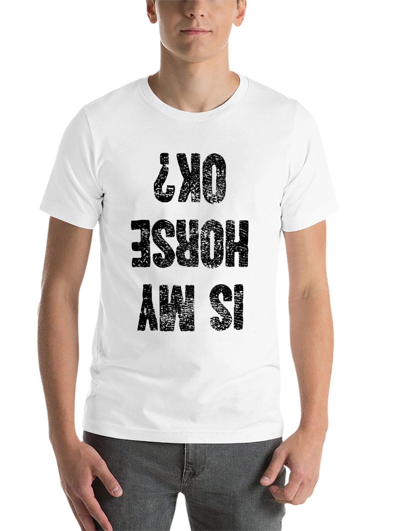 Black Is My Horse OK? Funny Graphic Tee view 14