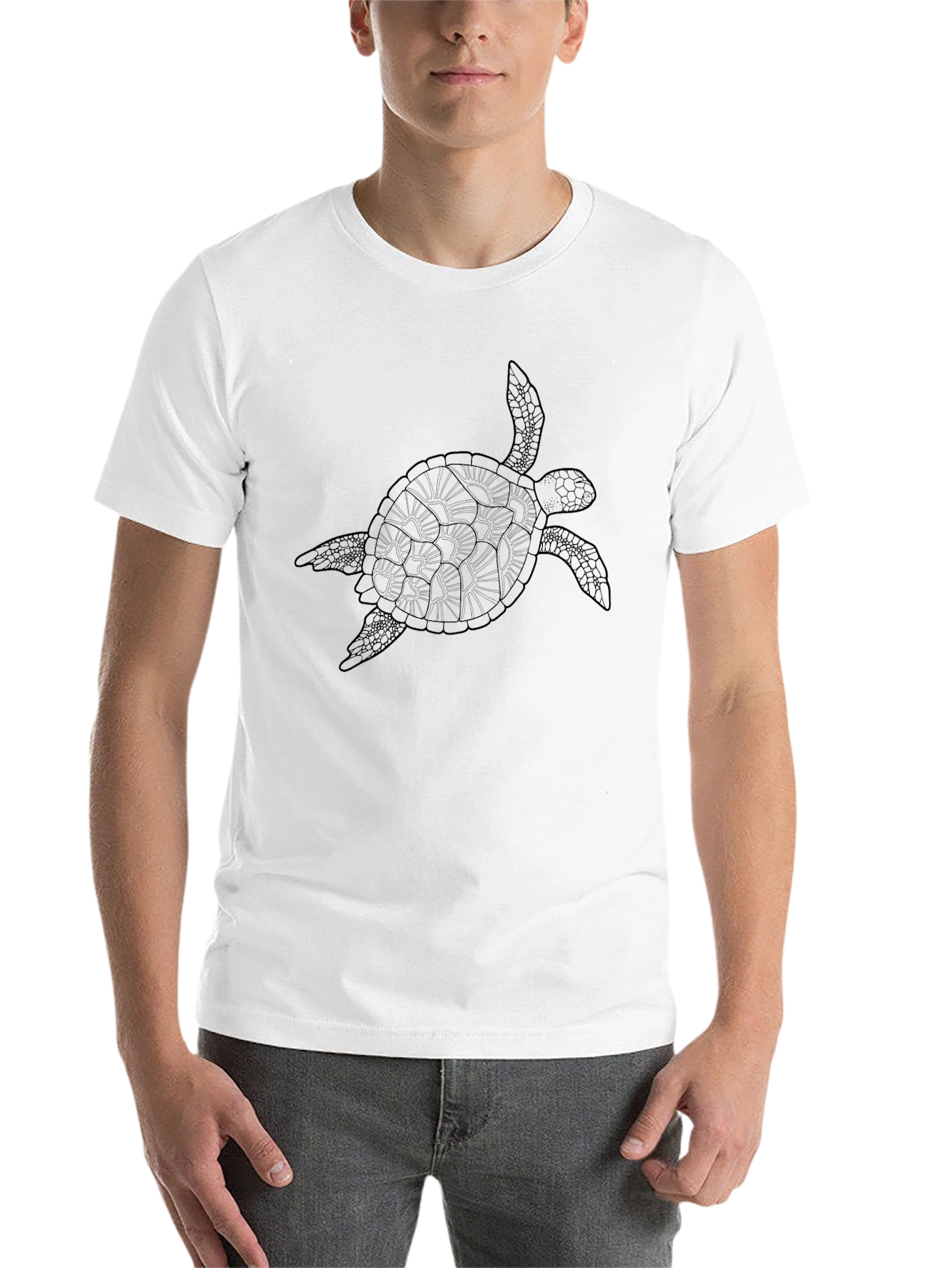 Black Men's Black Turtle Graphic Tee view 14