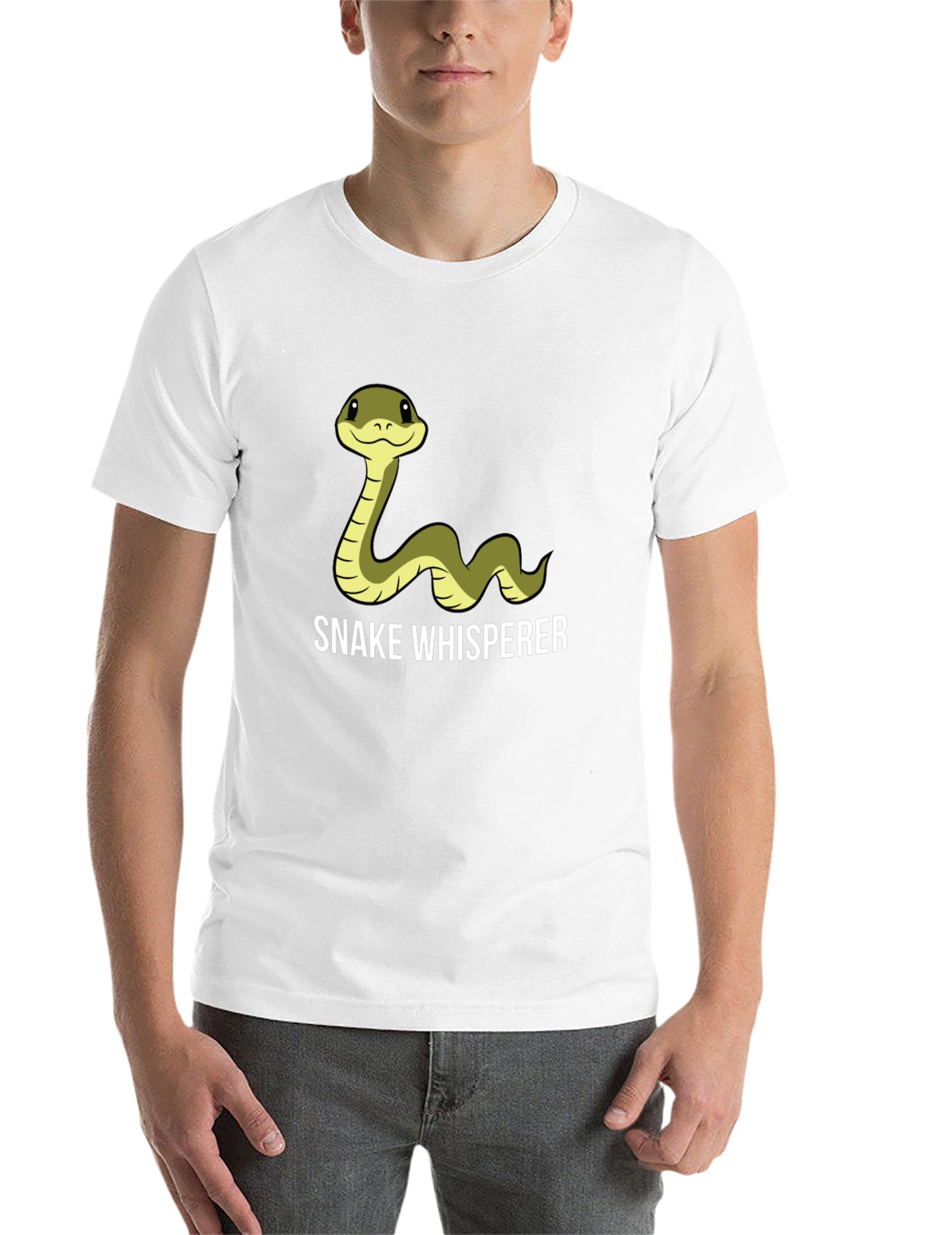 Black Snake Whisperer Tee - Cartoon Snake Black T-Shirt view 14