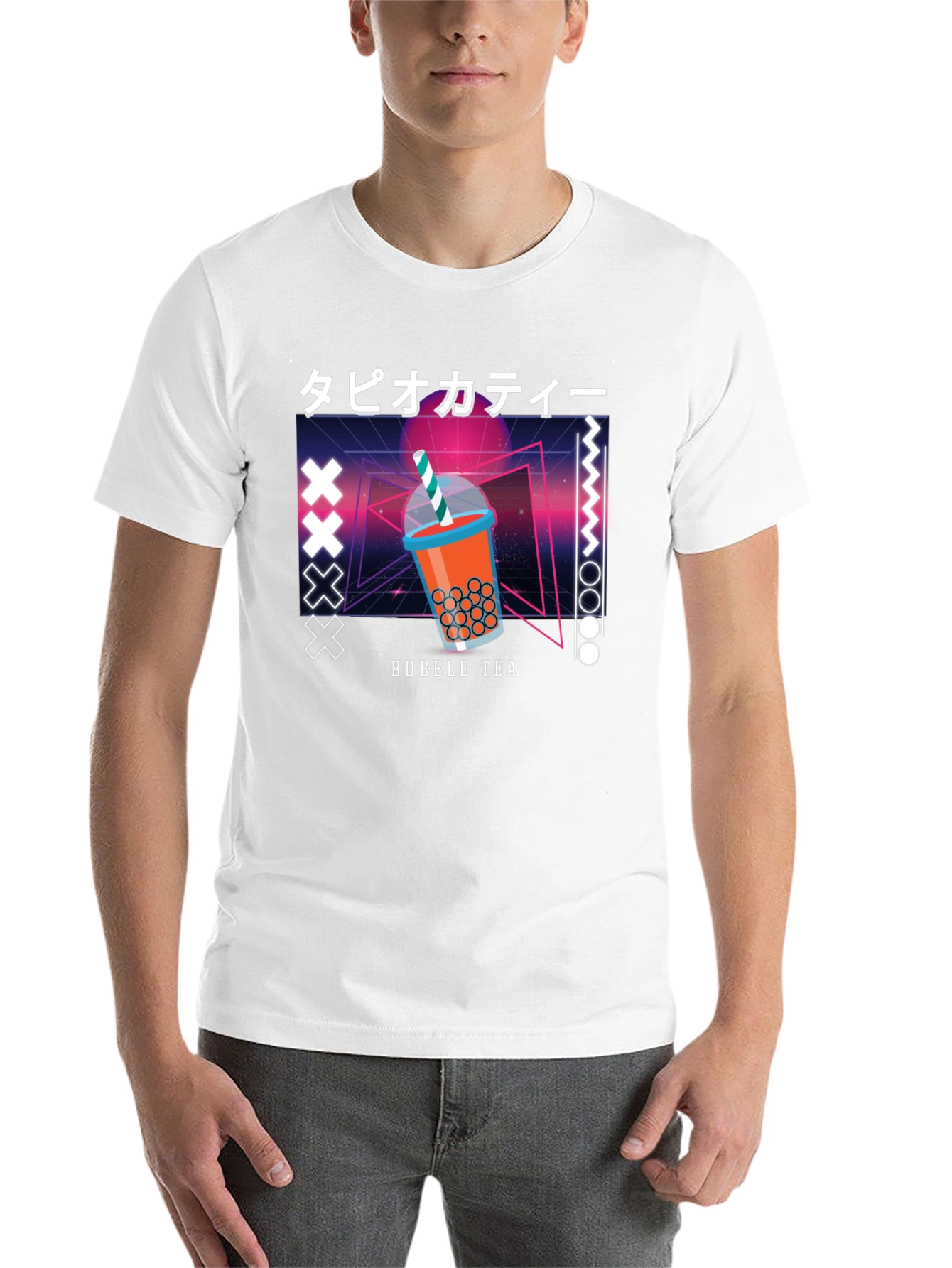 Black Bubble Tea Graphic Tee - Retro Design view 14