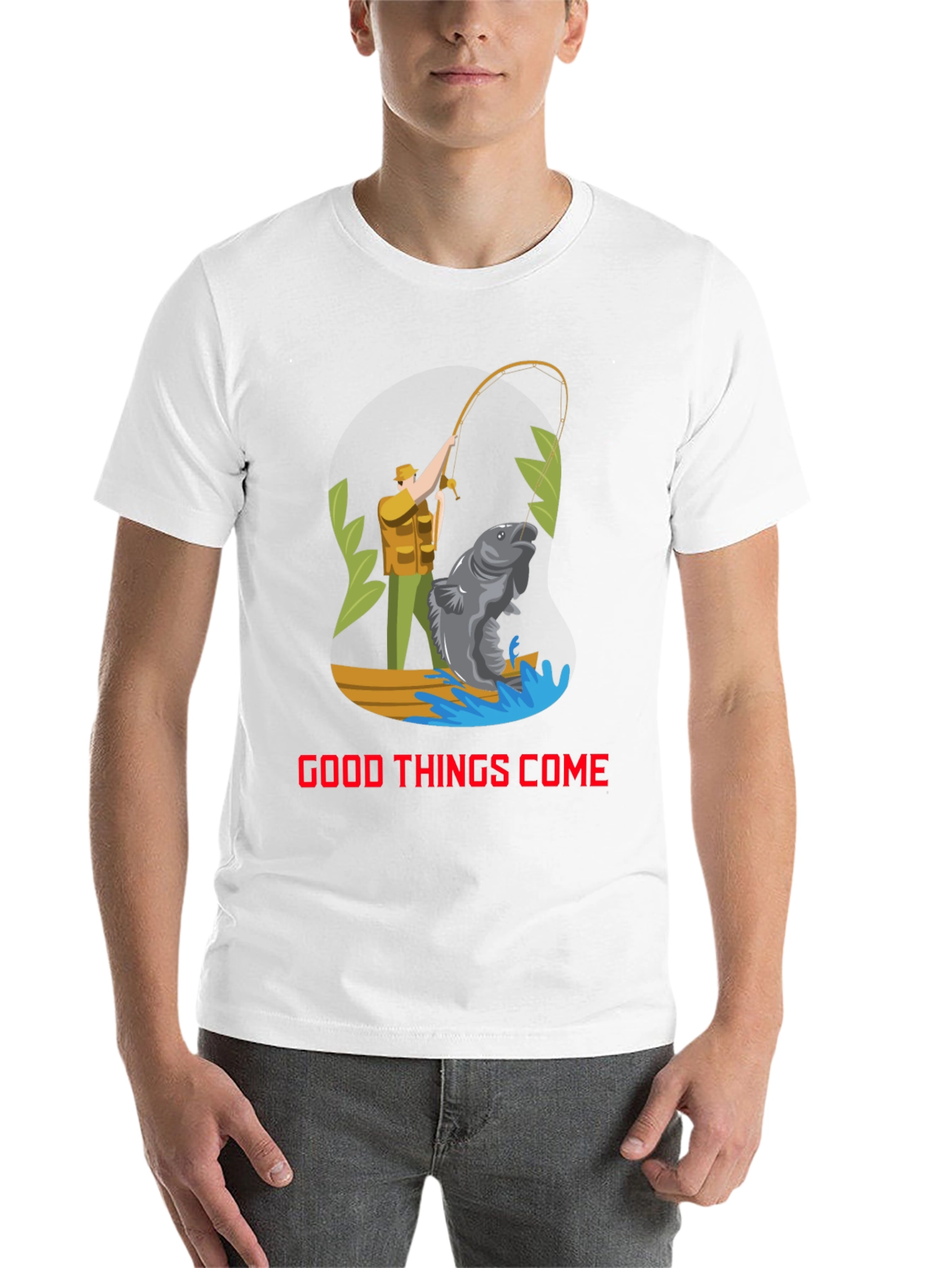 Black Fishing Graphic Tee - Good Things Come T-Shirt view 14
