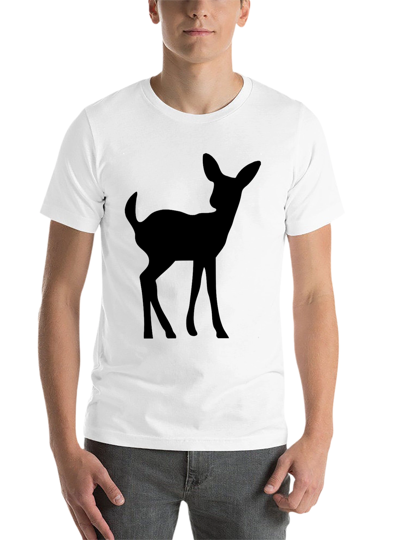 Black Black Deer Silhouette T-Shirt view 14