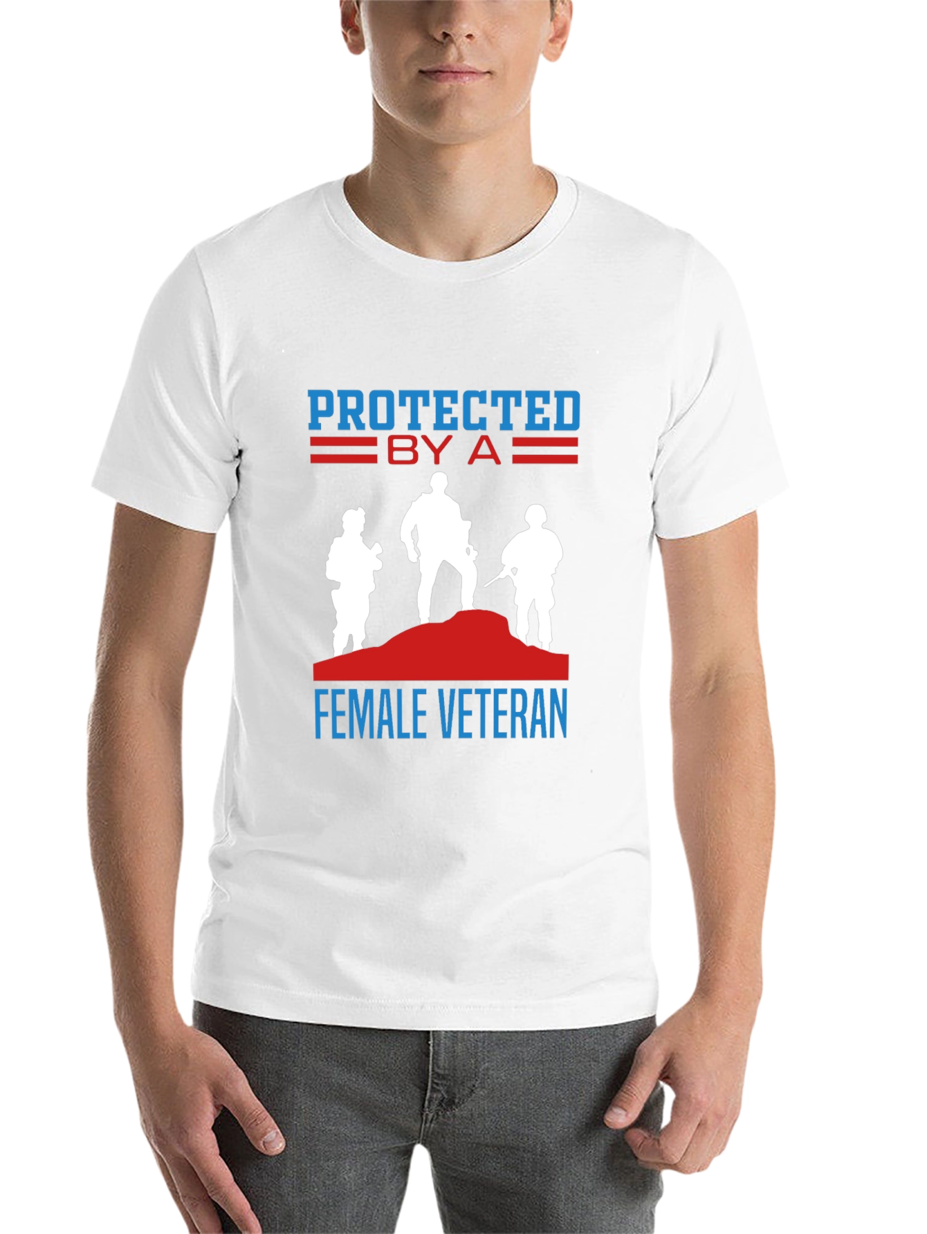 Black Protected by a Female Veteran T-Shirt view 14