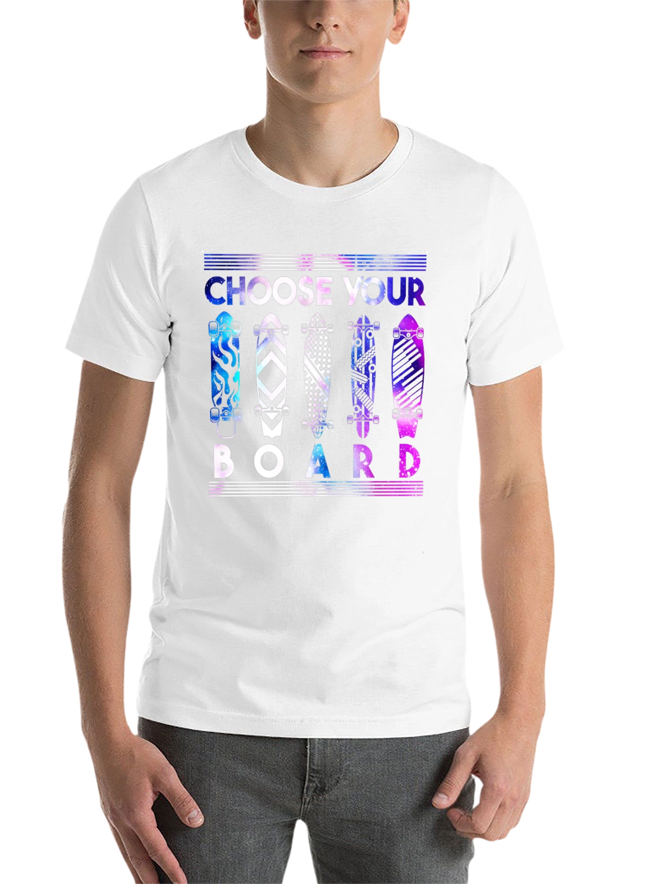 Black Choose Your Board T-Shirt - Skateboard Design view 14
