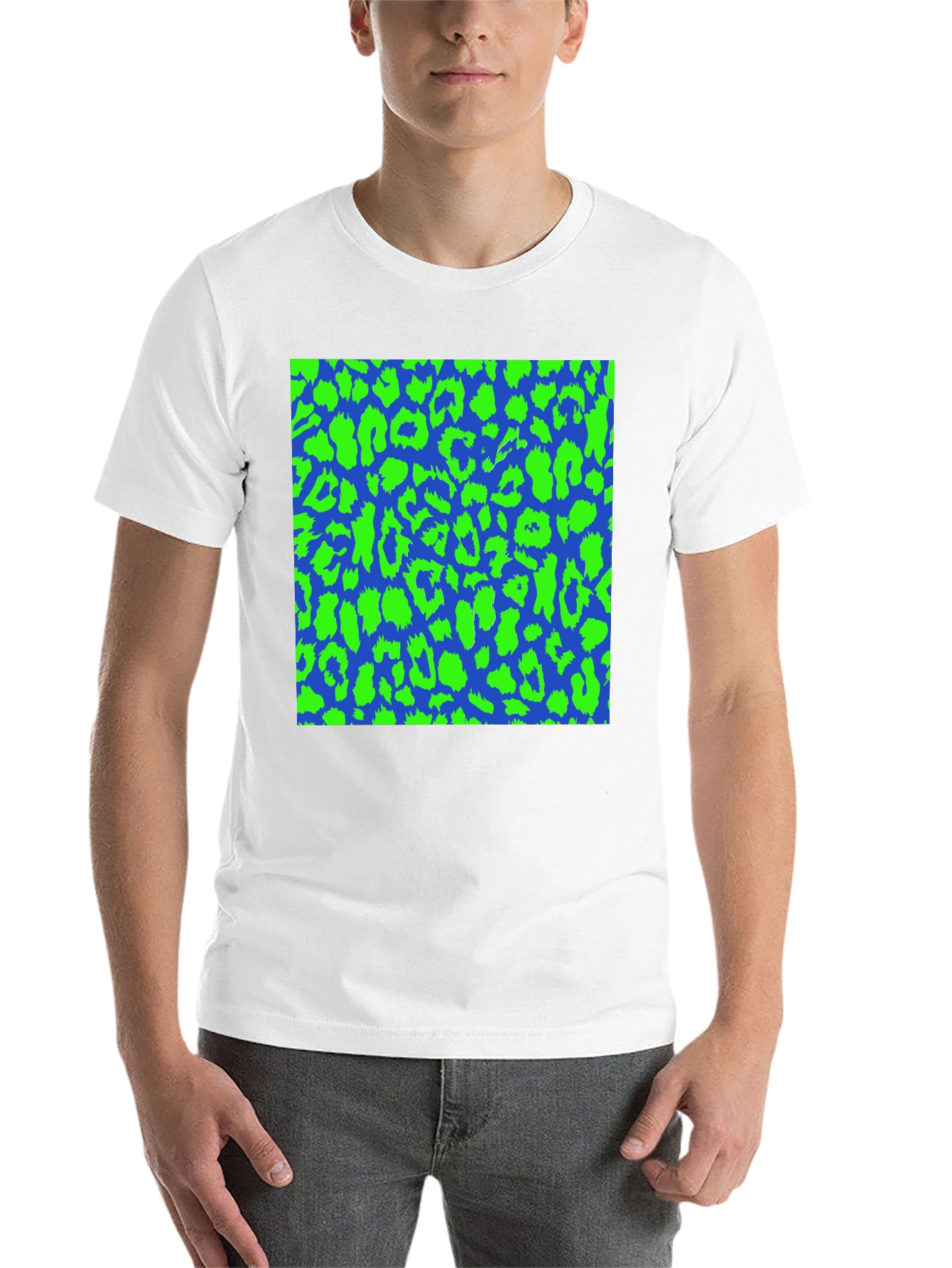 Black Blue & Green Leopard Print Tee - Bold Style view 14