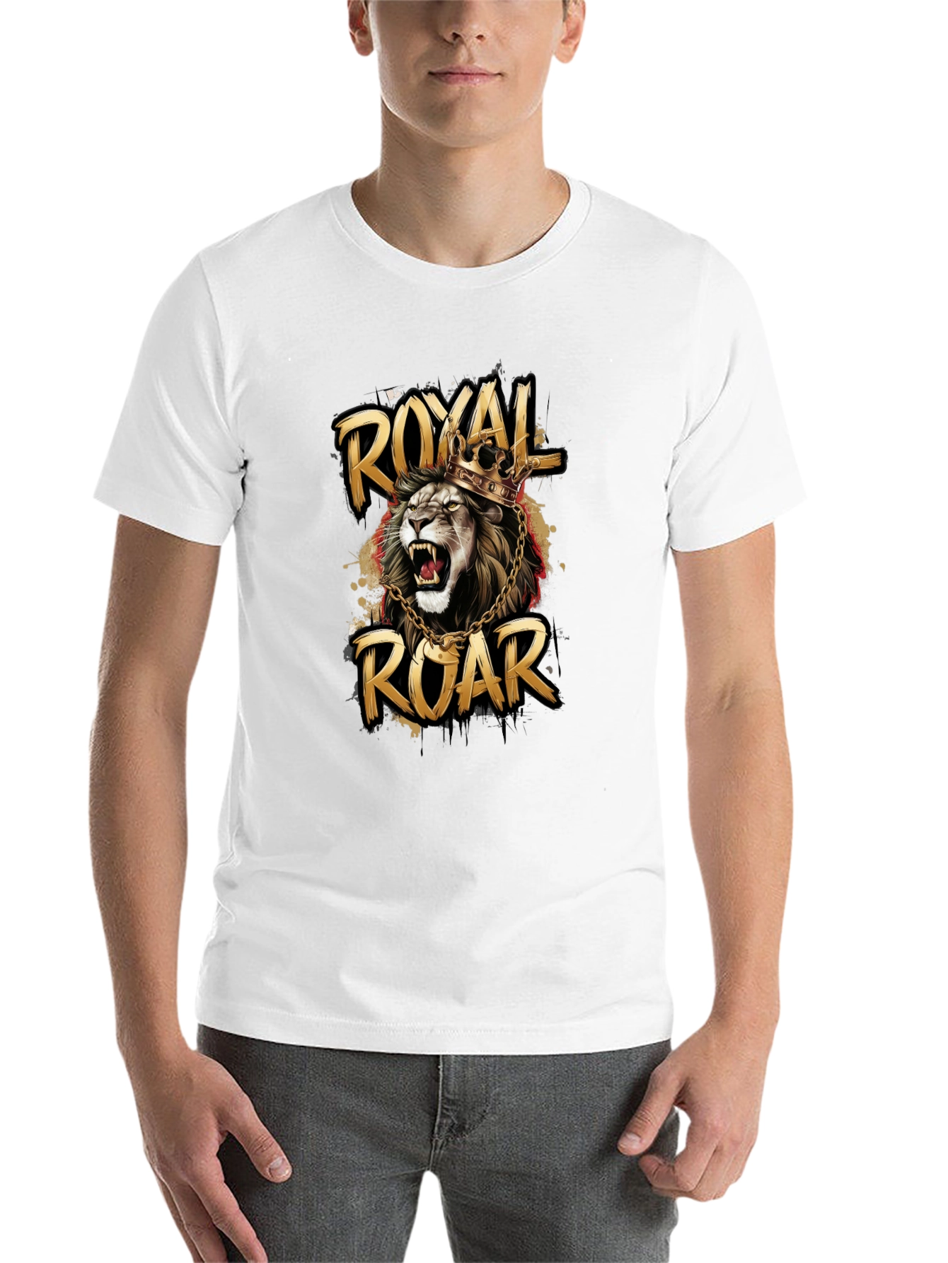 Black Royal Roar Lion Graphic T-Shirt - Stylish Black Tee view 14