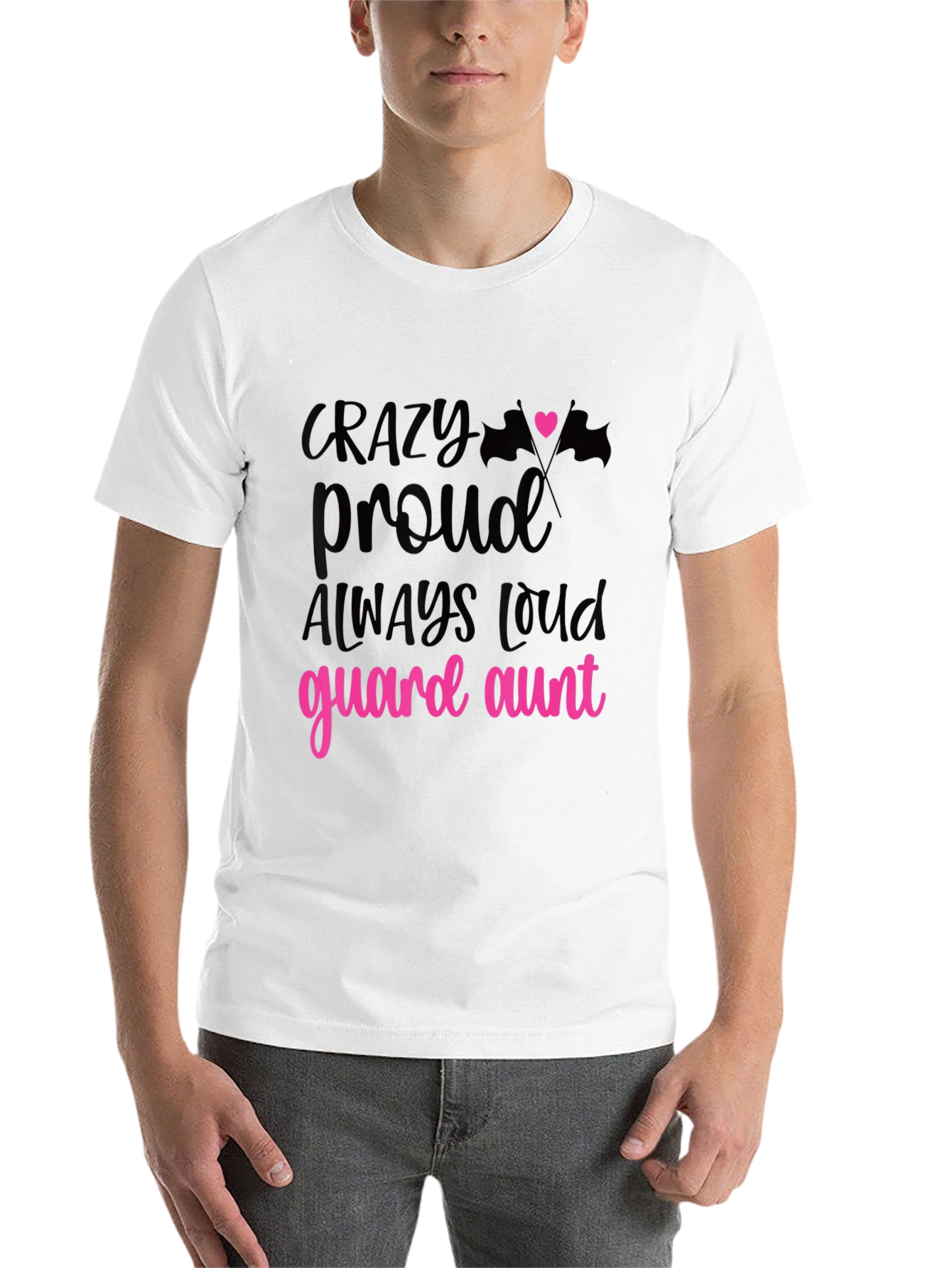Black Crazy Proud Guard Aunt T-Shirt view 14