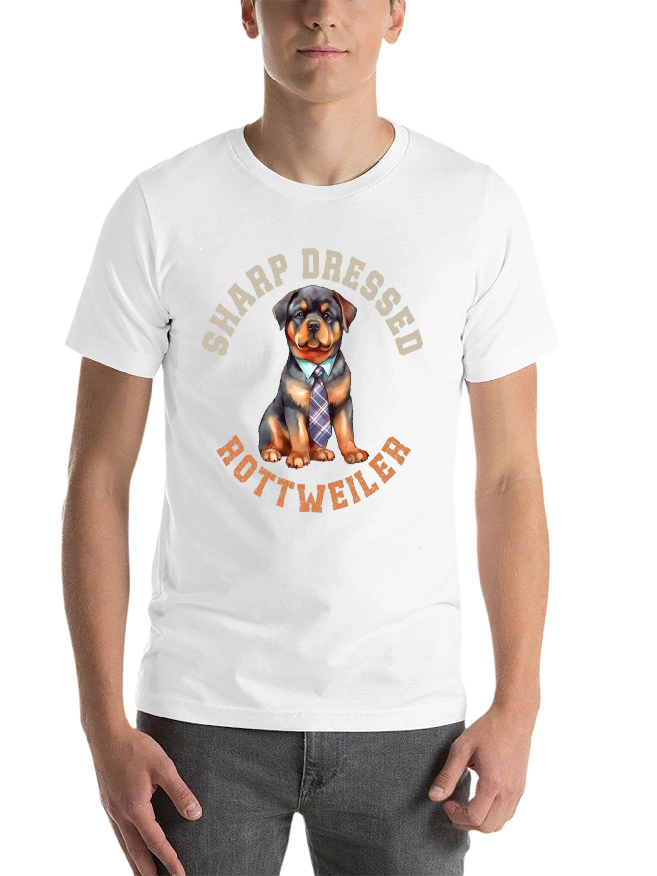Black Sharp Dressed Rottweiler Dog Graphic Tee view 14