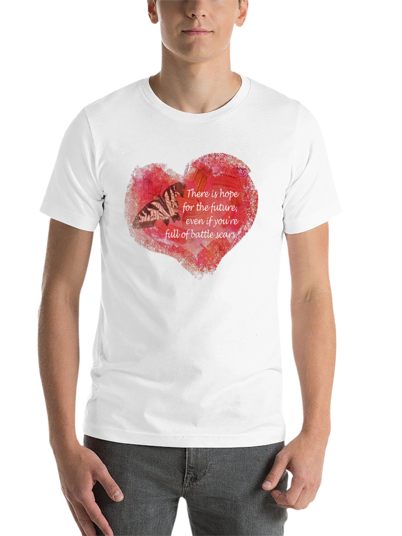 Black Hopeful Heart Battle Scars T-Shirt view 14