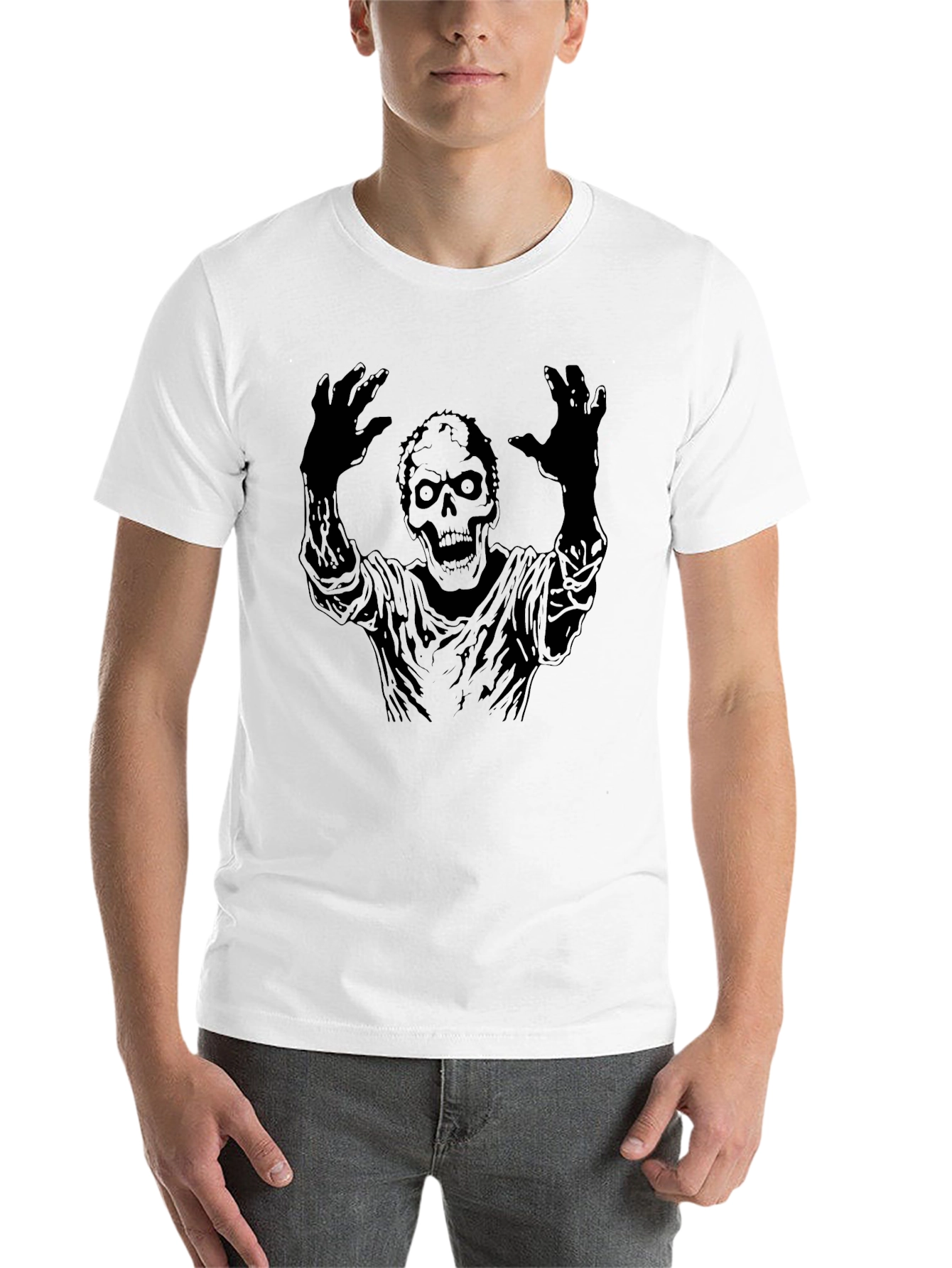 Black Zombie Graphic Tee - Horror Style Black T-Shirt view 14